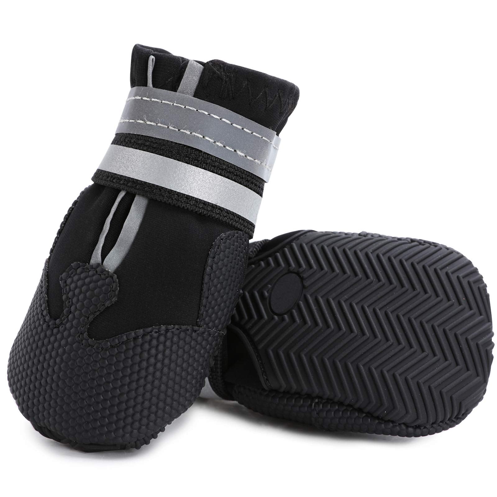 Dimicoo Winter Snow Dog Boots Neoprene Nonslip Rubber Sole Dog Shoes For X-Large Dogs