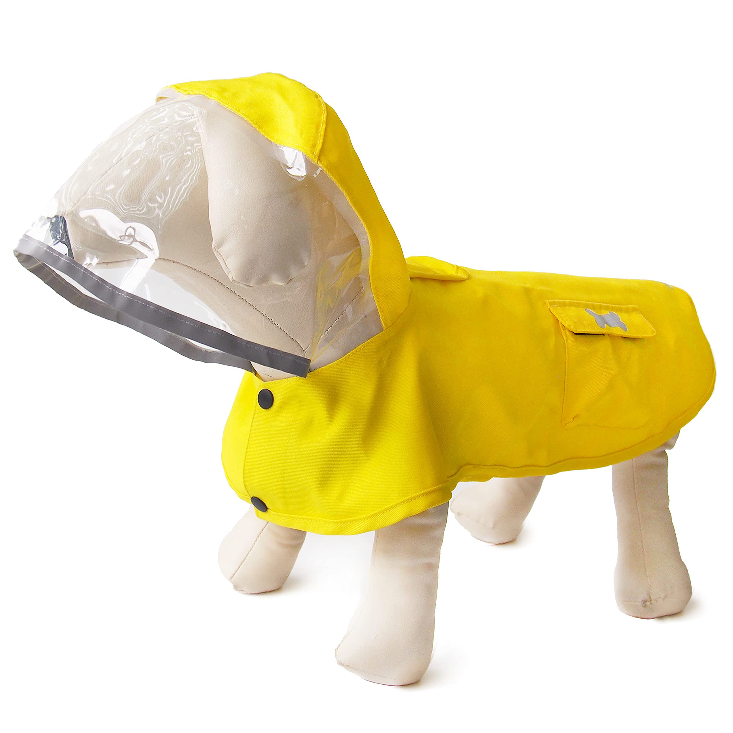 Dog Waterproof Raincoat With Poncho Hoodie, High Reflective Adjustable Yellow Pet Rain Jacket With Leash Hole For Small Medium And Large Dogs (Yellow, Large)