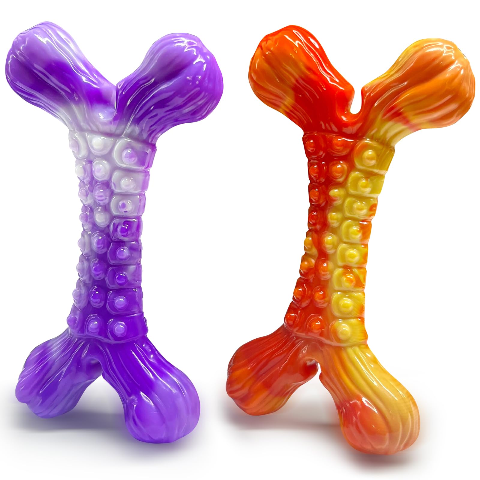 WOWBALA Dog Chew Toy Aggressive Chewers - 2 Pack Indestructible Dog Toys - Tough Dogs Toy to Keep Them Busy - Pet Toys for Mediu