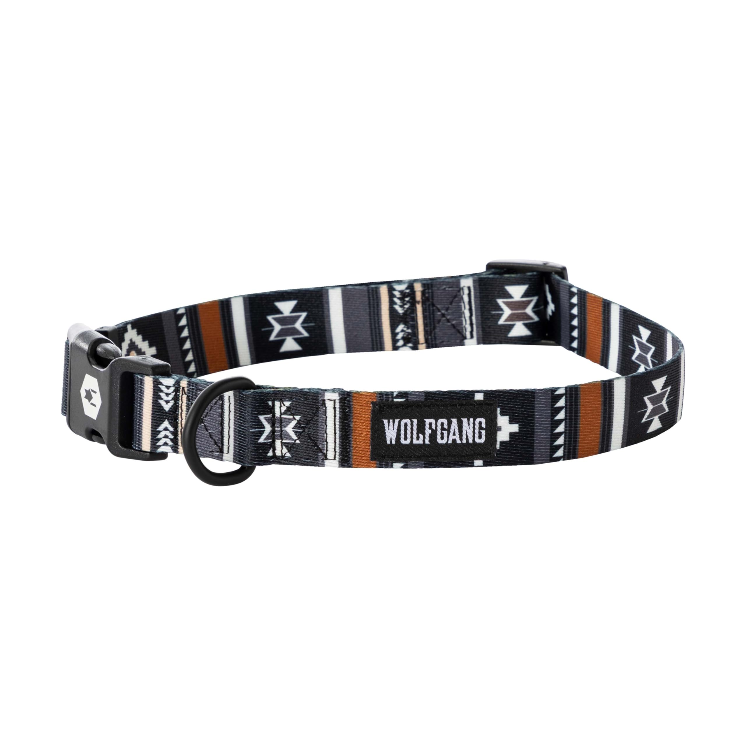 Wolfgang Heavy Duty, Adjustable Dog Collar With Quick Release Nylon Buckle For Walking & Training, Newmoon Print, Large