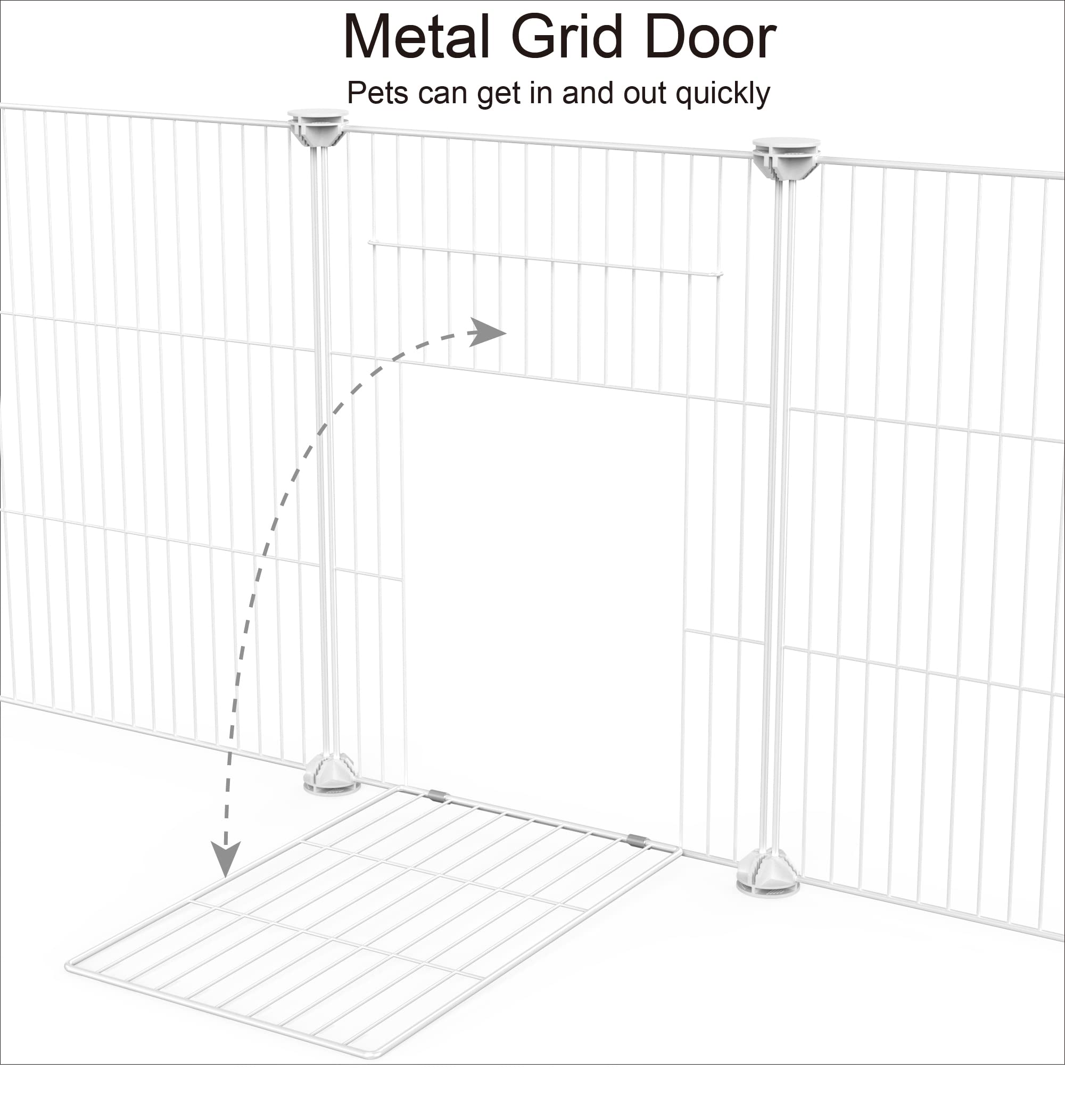 Homidec Pet Playpen,Small Animals Cage Diy Wire Yard Fence With Door For Indoor/Outdoor Use,Portable For Puppies,Kitties,Bunny,Turtle 48' X 24' X 16'