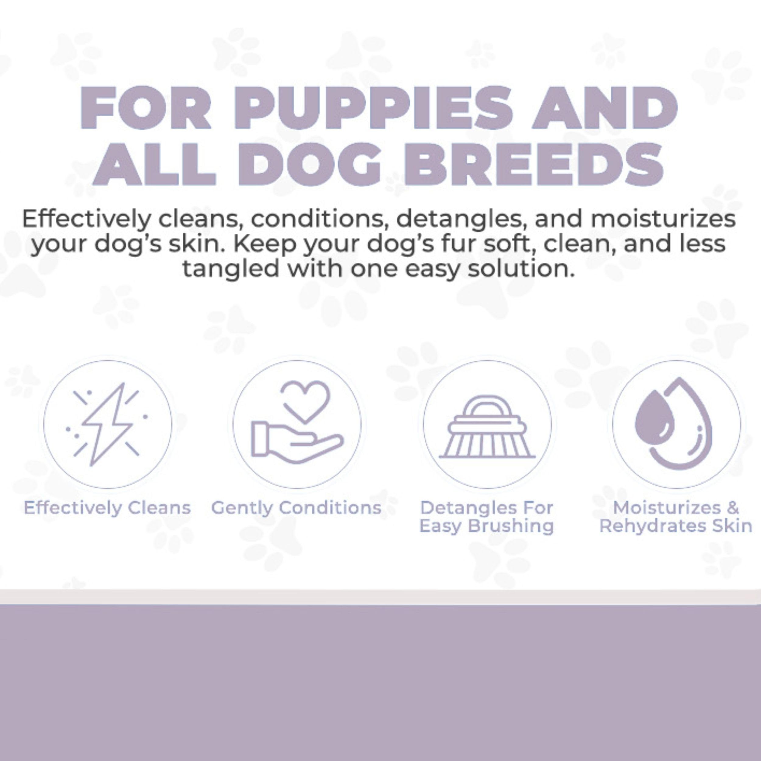 4-In-1 Dog Shampoo Dog Shampoo, Conditioner & Detangler - Best Shampoo For Goldendoodles, Poodles & Doodles - For Matted Pet Hai