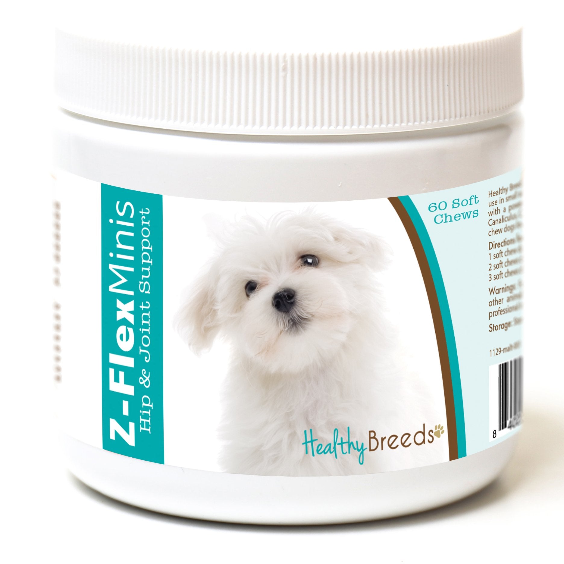 Healthy Breeds Maltese Z-Flex Minis Hip and Joint Support Soft Chews 60 Count