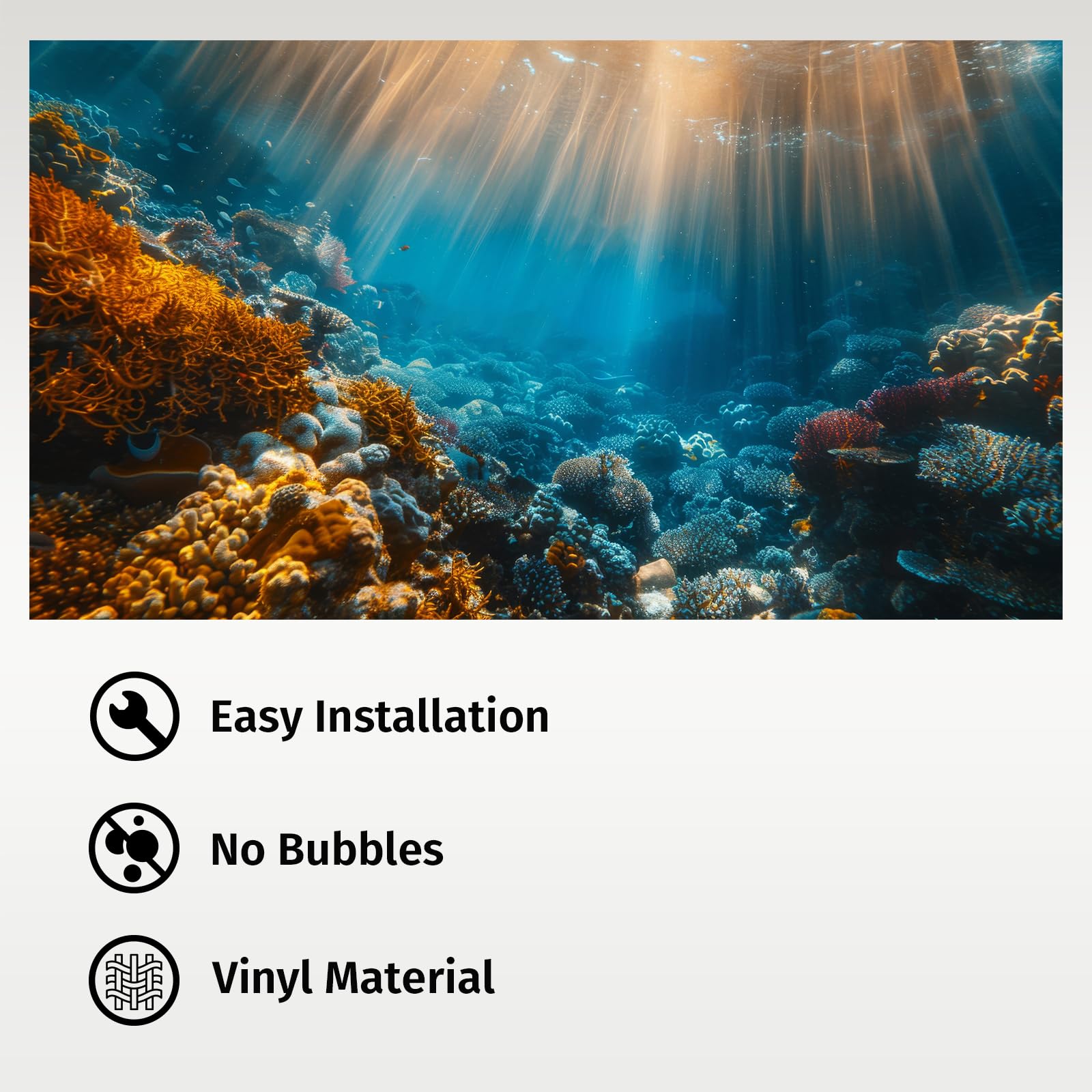 Avolander Aquarium Background, Ocean Fish Tank Background, Terrarium Background Vinyl 27.6 x 11.8 inches