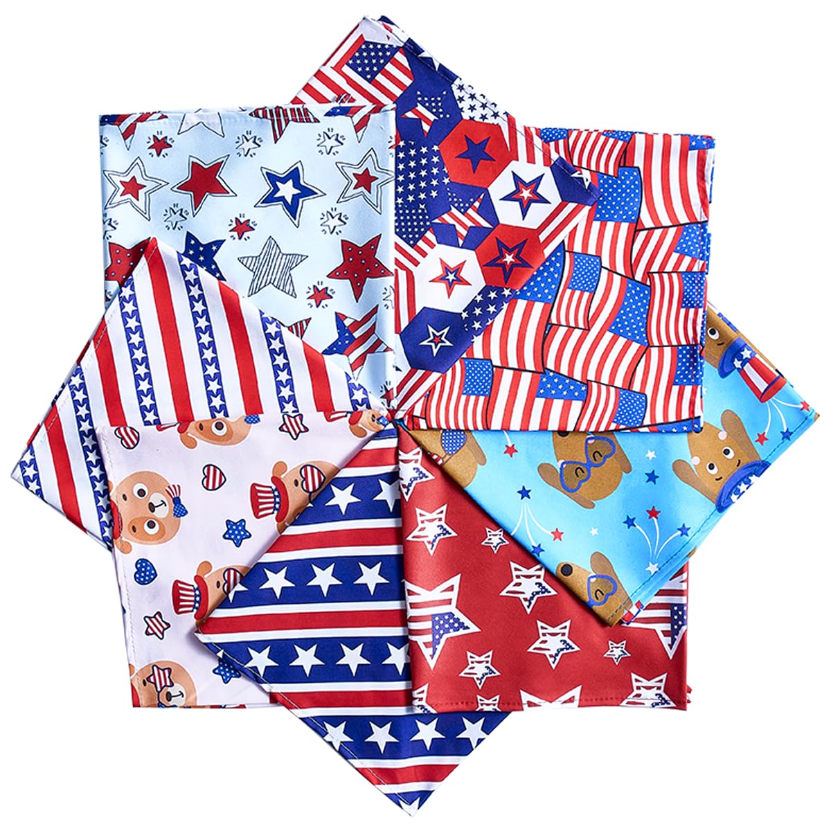 Jpgdn 100Pcs 4Th Of July Memorial Day Dog Bandanas Bulk For Small Medium Dog Patriotic American Flag Bandana Boy And Girl Scarve