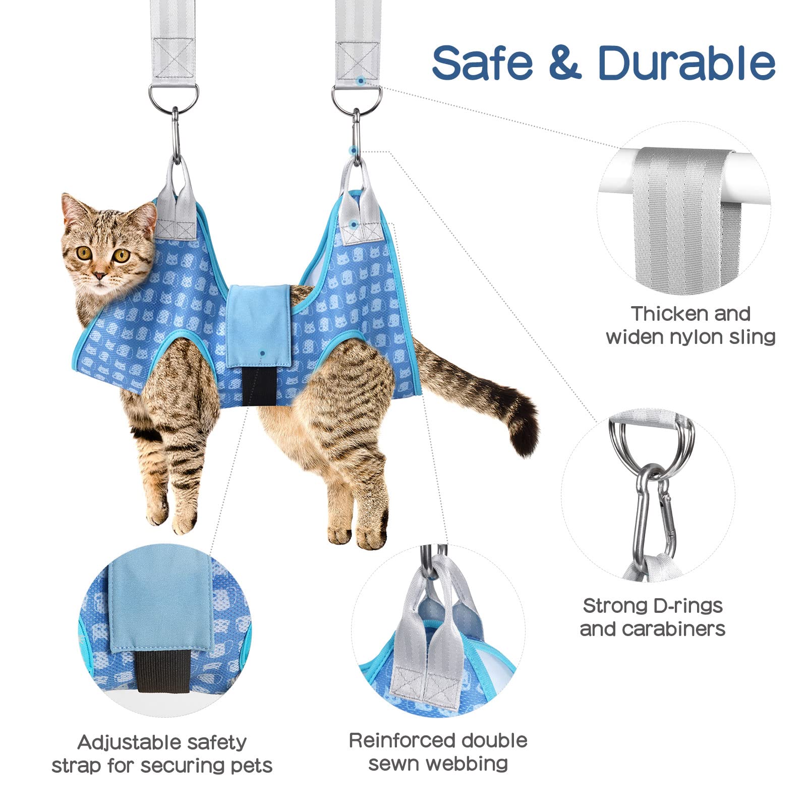 Doggydobby Pet Grooming Hammock For Cats & Dogs, Dog Grooming Hammock Harness, Dog Sling For Nail Clipping/Trimming (X-Small)