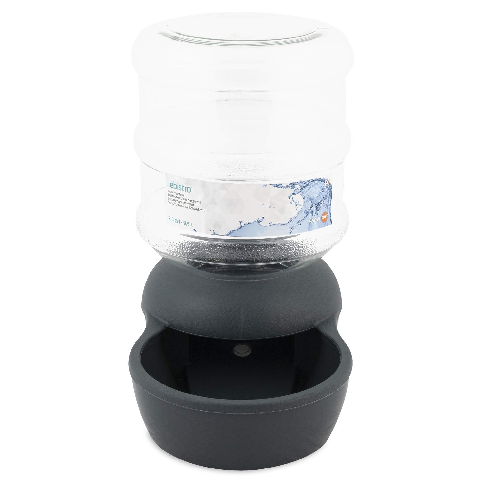 Petmate Aspen Pet Lebistro Gravity Waterer, 2.5 Gallon, Made In Usa