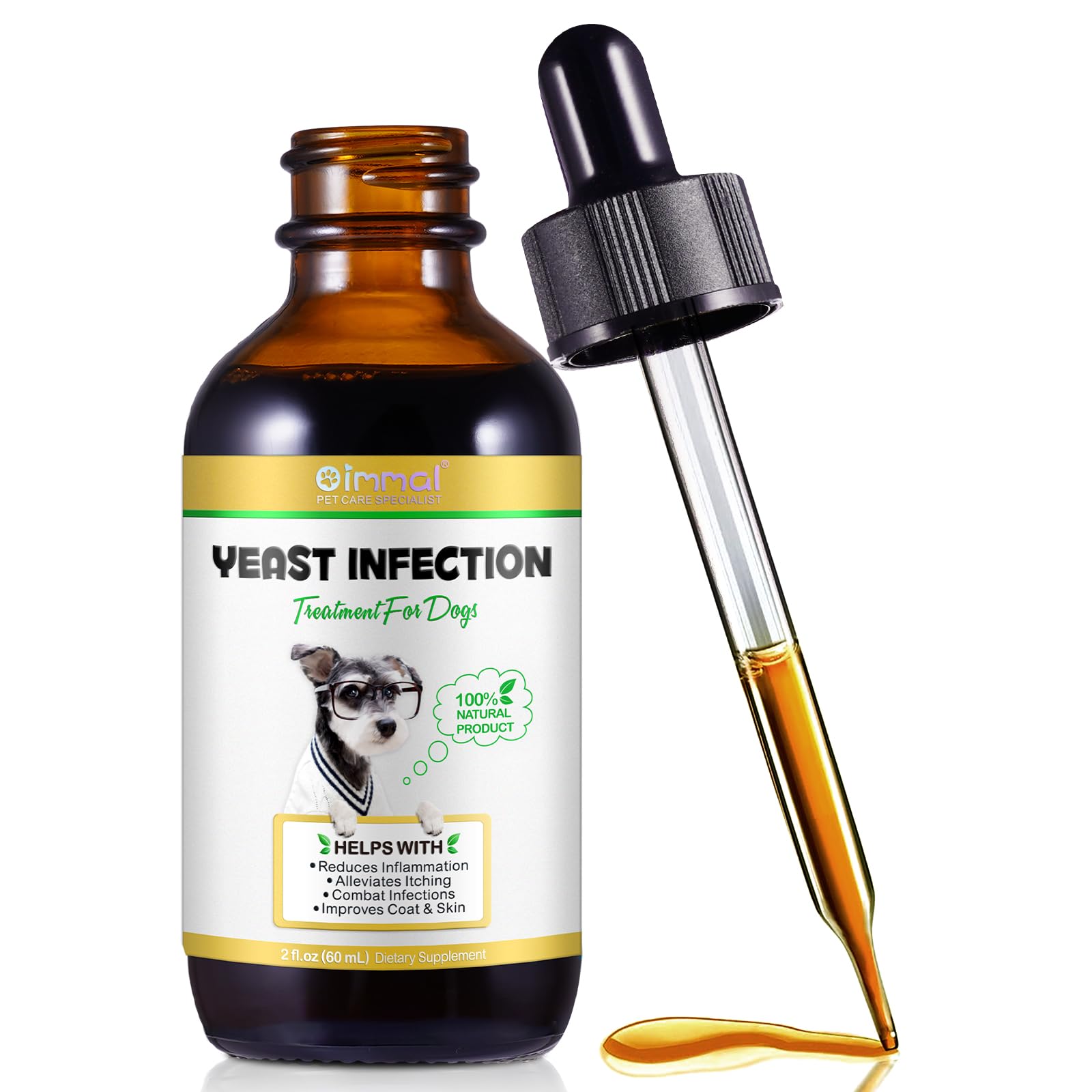 Yeast Infection Treatment for Dogs, Naturally Supports Dog Healthy Itch Relief, Ear Infection Treatment, Dogs Allergy Relief, In