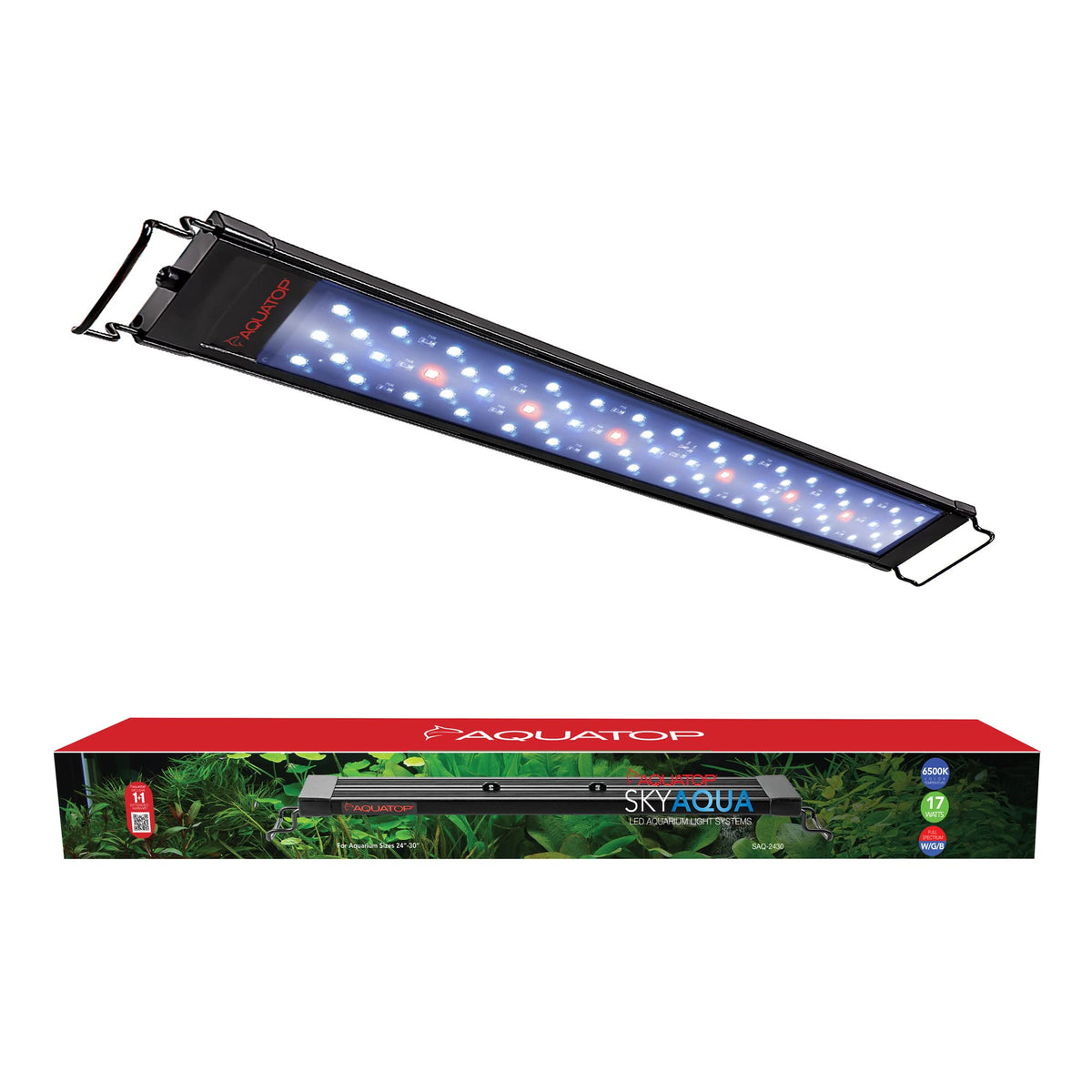 Aquatop Led Aquarium Light 6500K Spectrum Fits 24-30 Inch Tank Skyaqua Ul & Csa Saq-2430