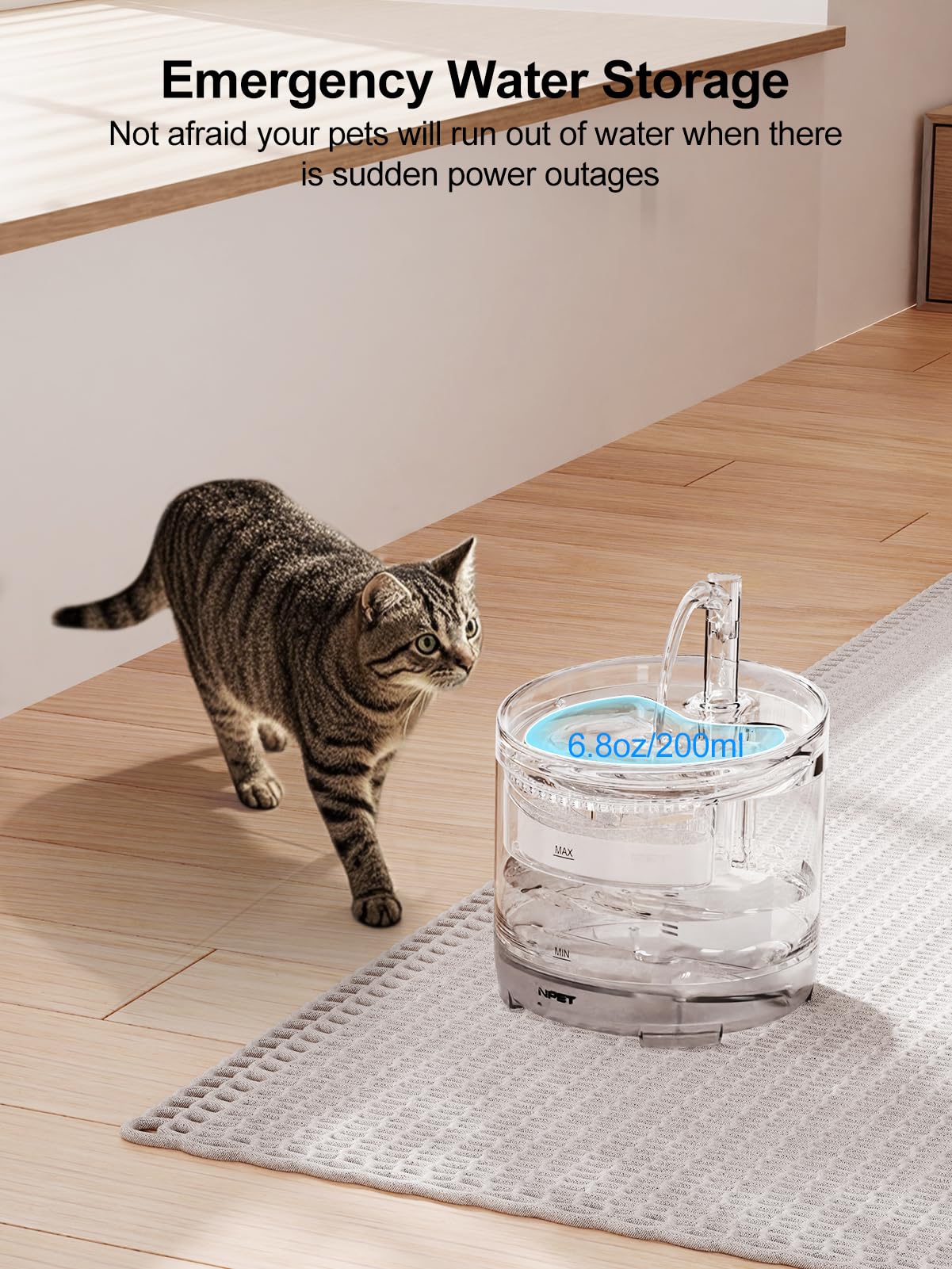 Npet Cat Water Fountain Wf050Tp 1.5L Automatic Pet Drinking Fountain With Replacement Faucet Kit