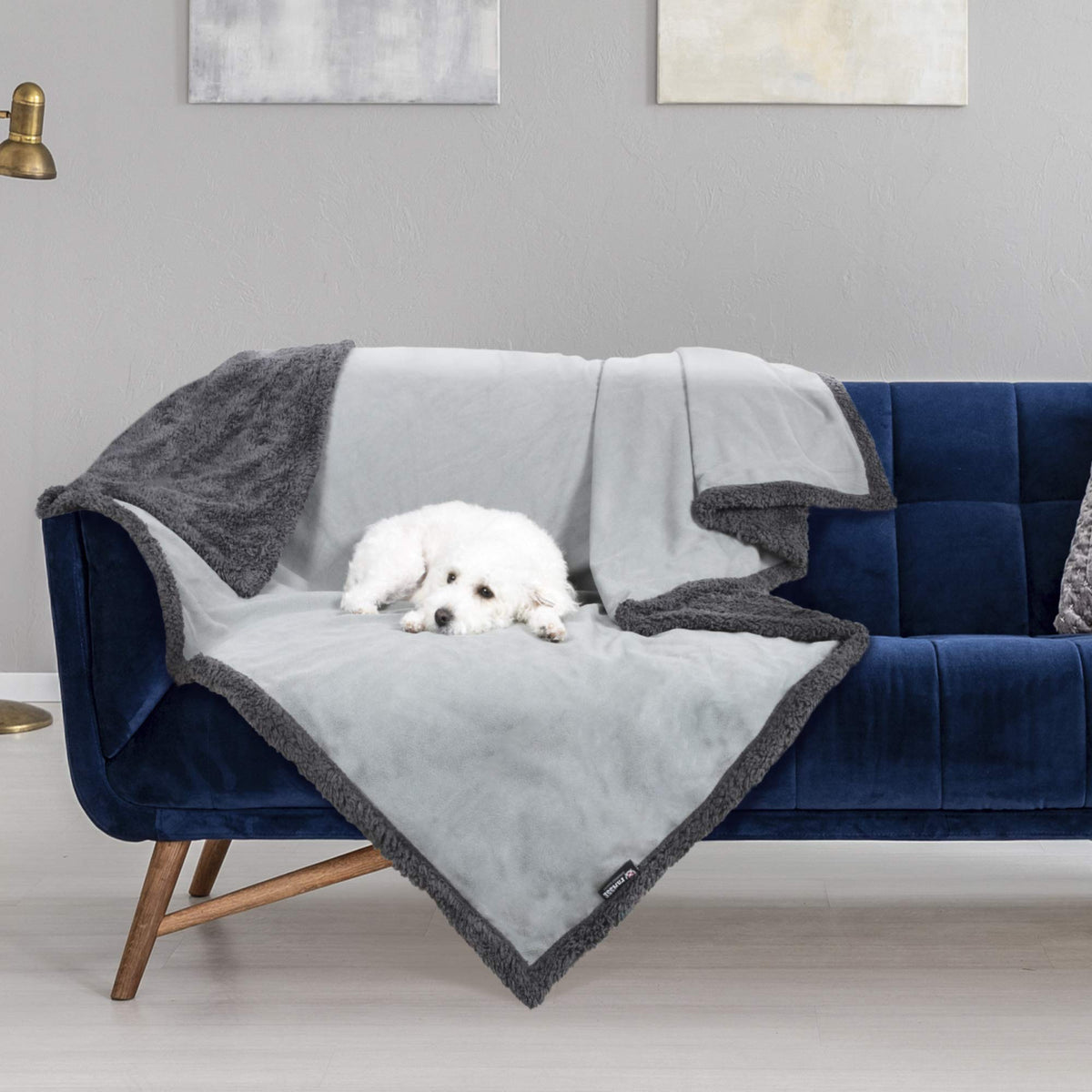 Kritter Planet Waterproof Blanket For Dogs, Pee Proof Sherpa Fleece Reversible Cover For Couch Or Bed, Liquid Proof Furniture Pr