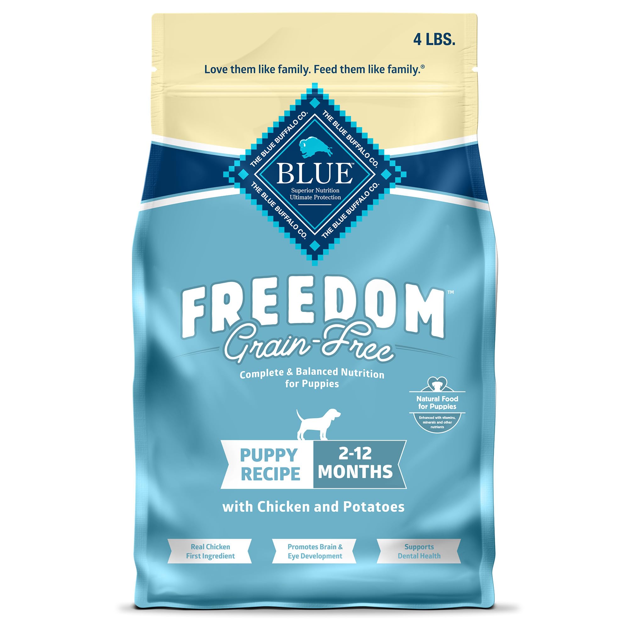 Blue Buffalo Freedom Grain-Free Puppy Dry Dog Food With DHA, Complete & Balanced Nutrition for Puppies, Made in the USA With Nat