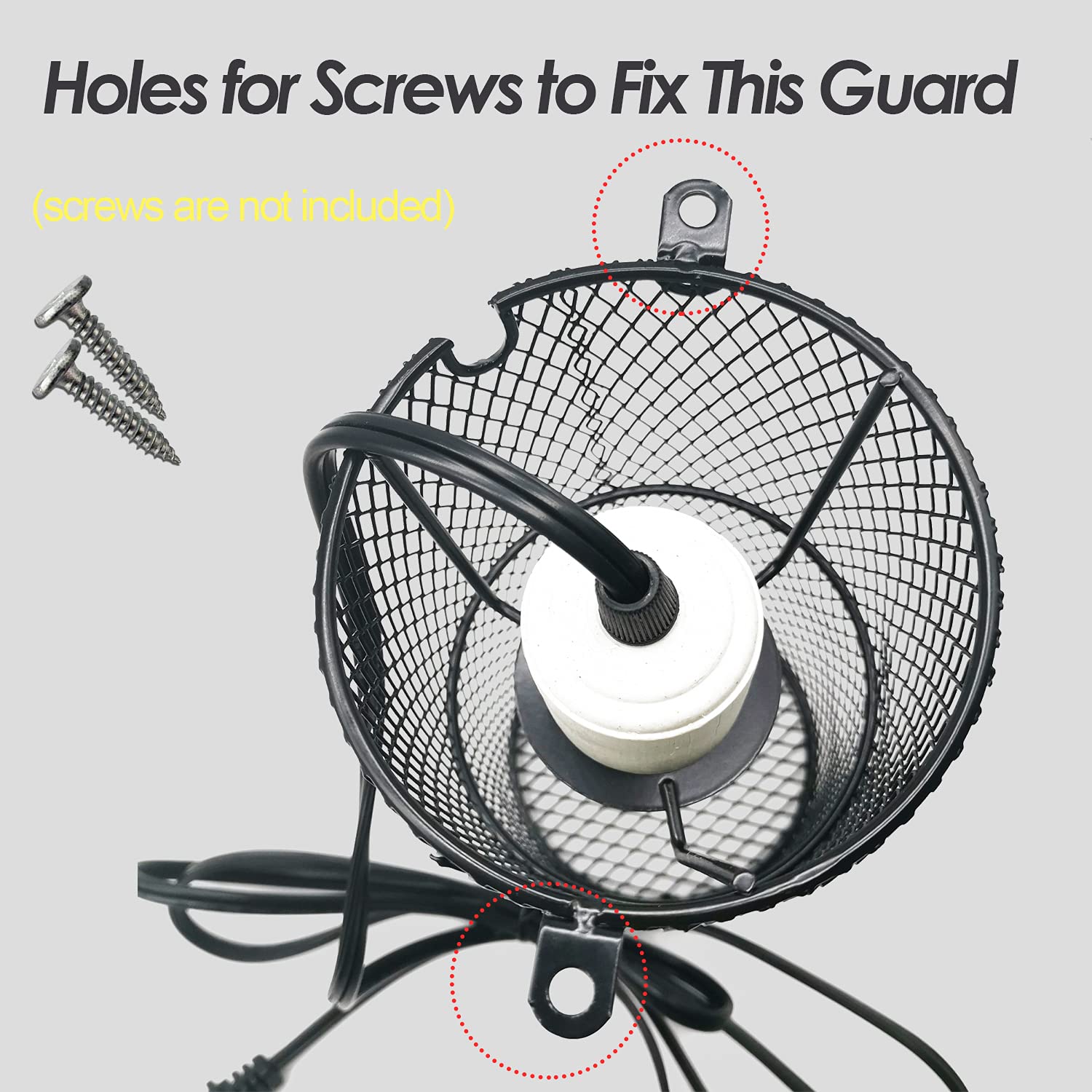 Reptile Heat Lamp Guard Ceramic Heat Emitter Basking Heater Lamp Reptile Accessories For Turtle Snakes Lizards Frogs Chicks With