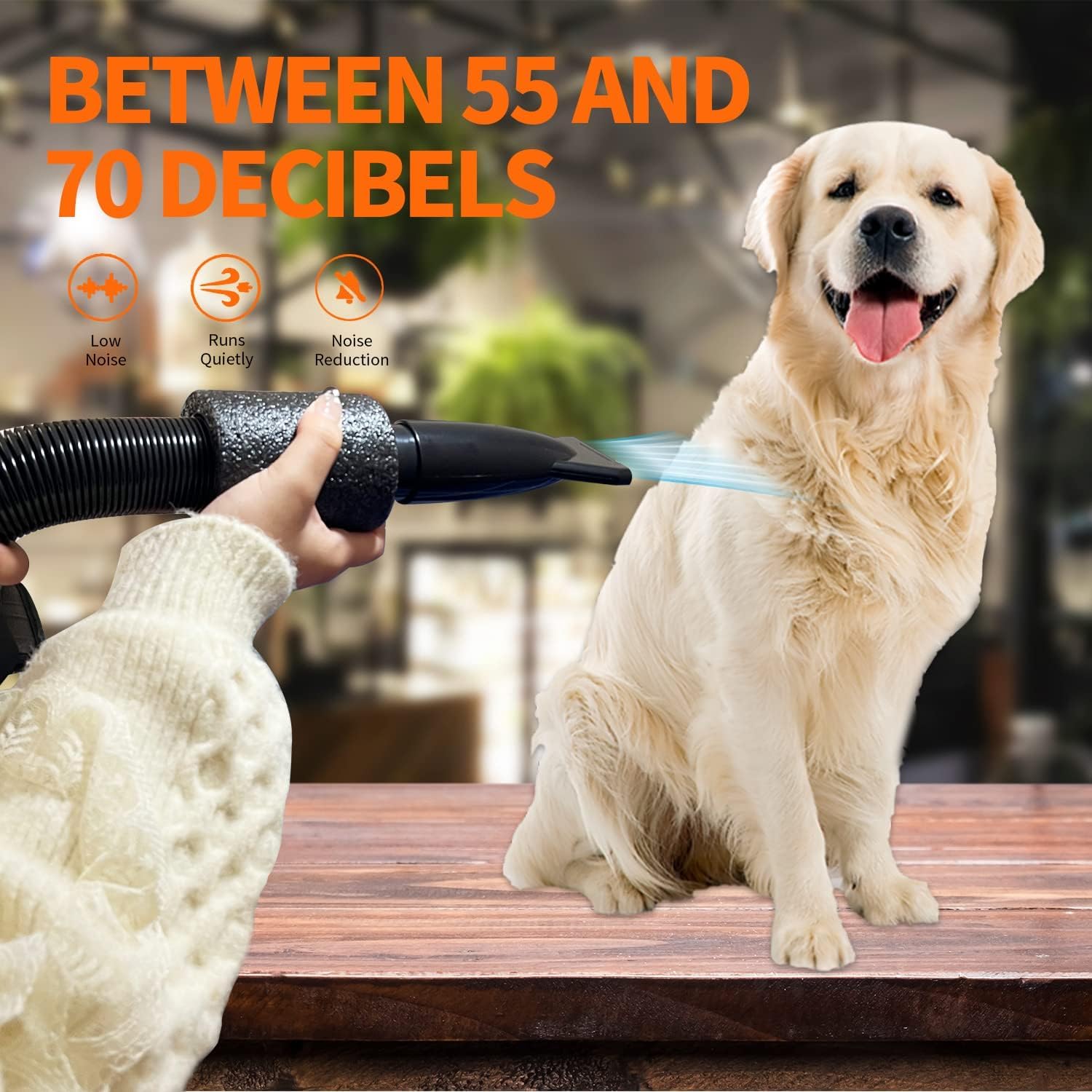 Xapigo High Velocity Dog Dryer - Adjustable Temperature & Speed, 4 Nozzles, White Pink, Model YC-001
