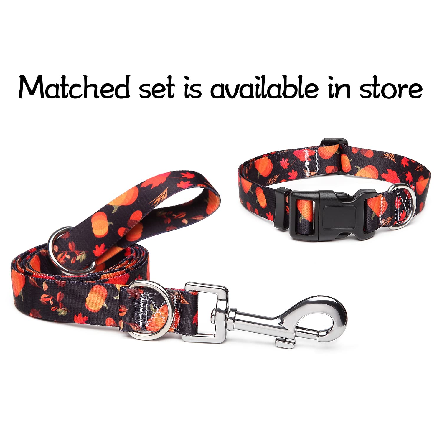 Suredoo Adjustable Dog Collar With Patterns, Ultra Comfy Soft Nylon Breathable Pet Collar For Small Medium Large Dogs (S, Pumpkin)