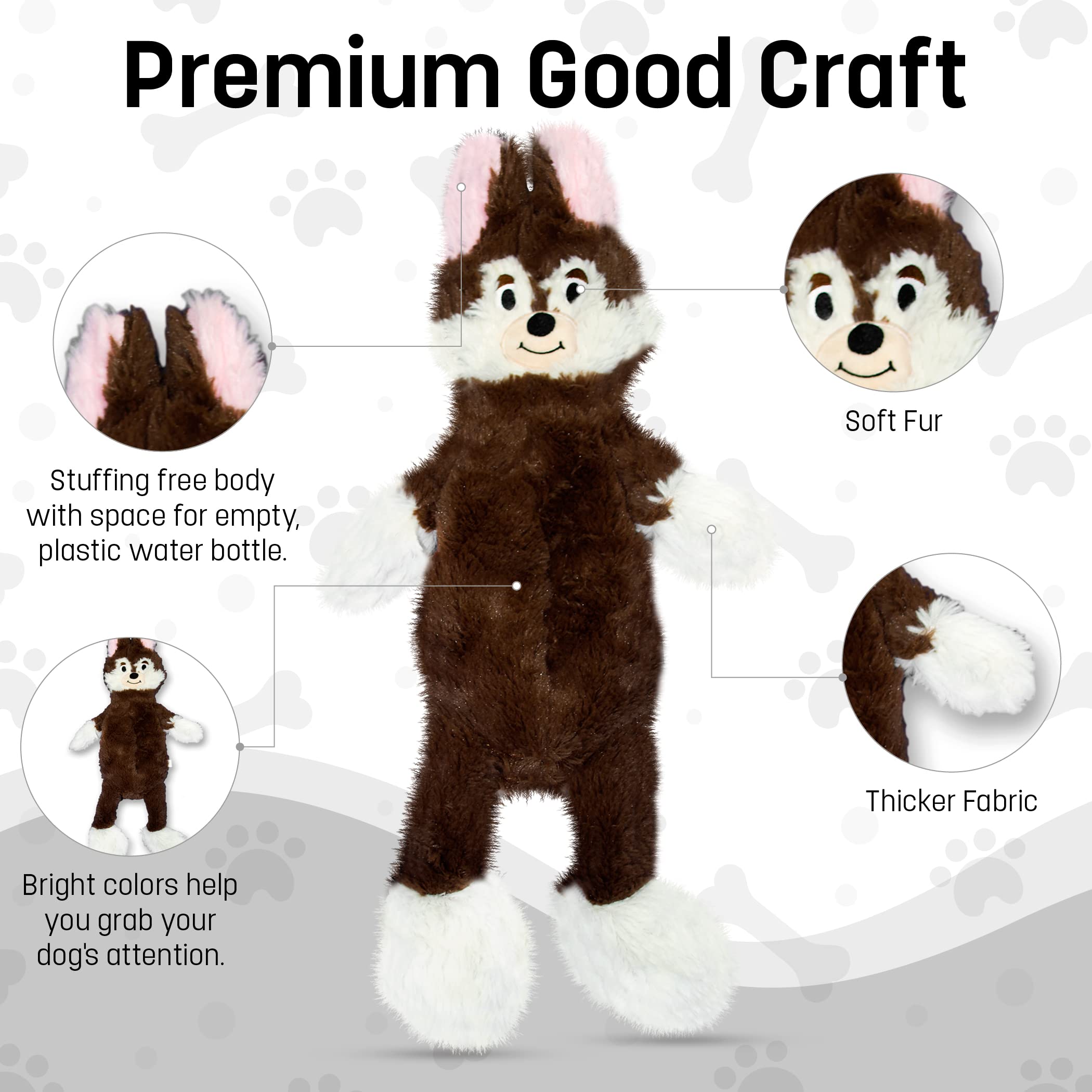 Fga Marketplace Frog Rabbit And Fox Flat No Stuffing No Squeak Plush Dog Toy, Funny Style Will Entertain Your Pet For Hours, Rec