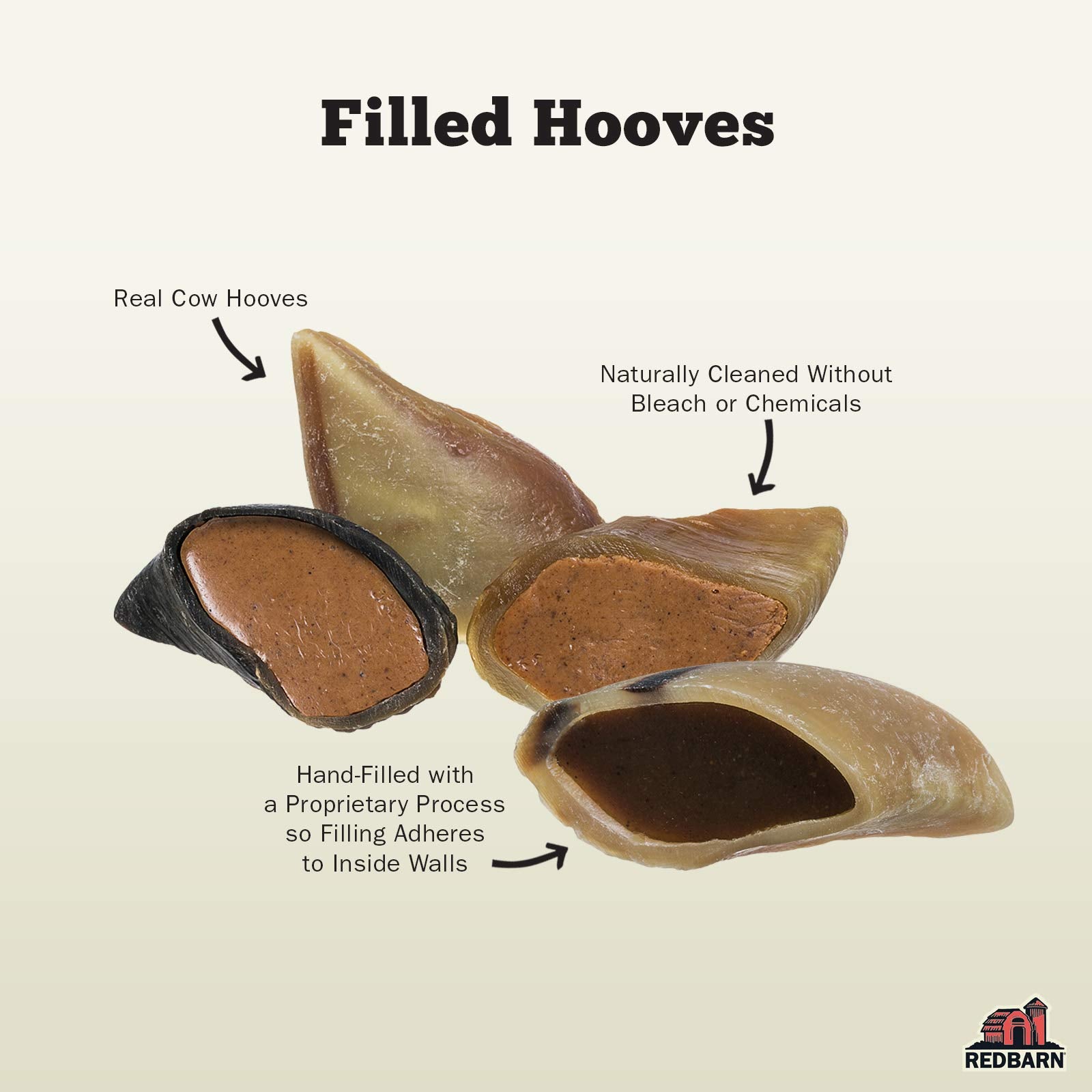 Redbarn Filled Hooves-Cheese n Bacon for Dogs (Pack of 25)