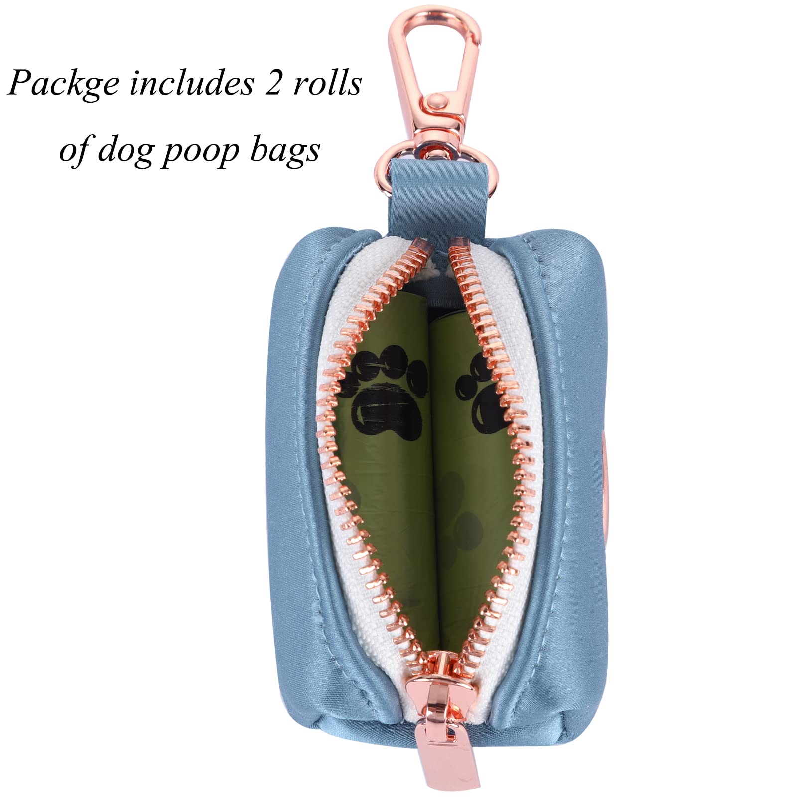 Lionet Paws Cute Dog Poop Bag Holder With Bag For Leash, Silk Dog Dispenser, Matching Collar