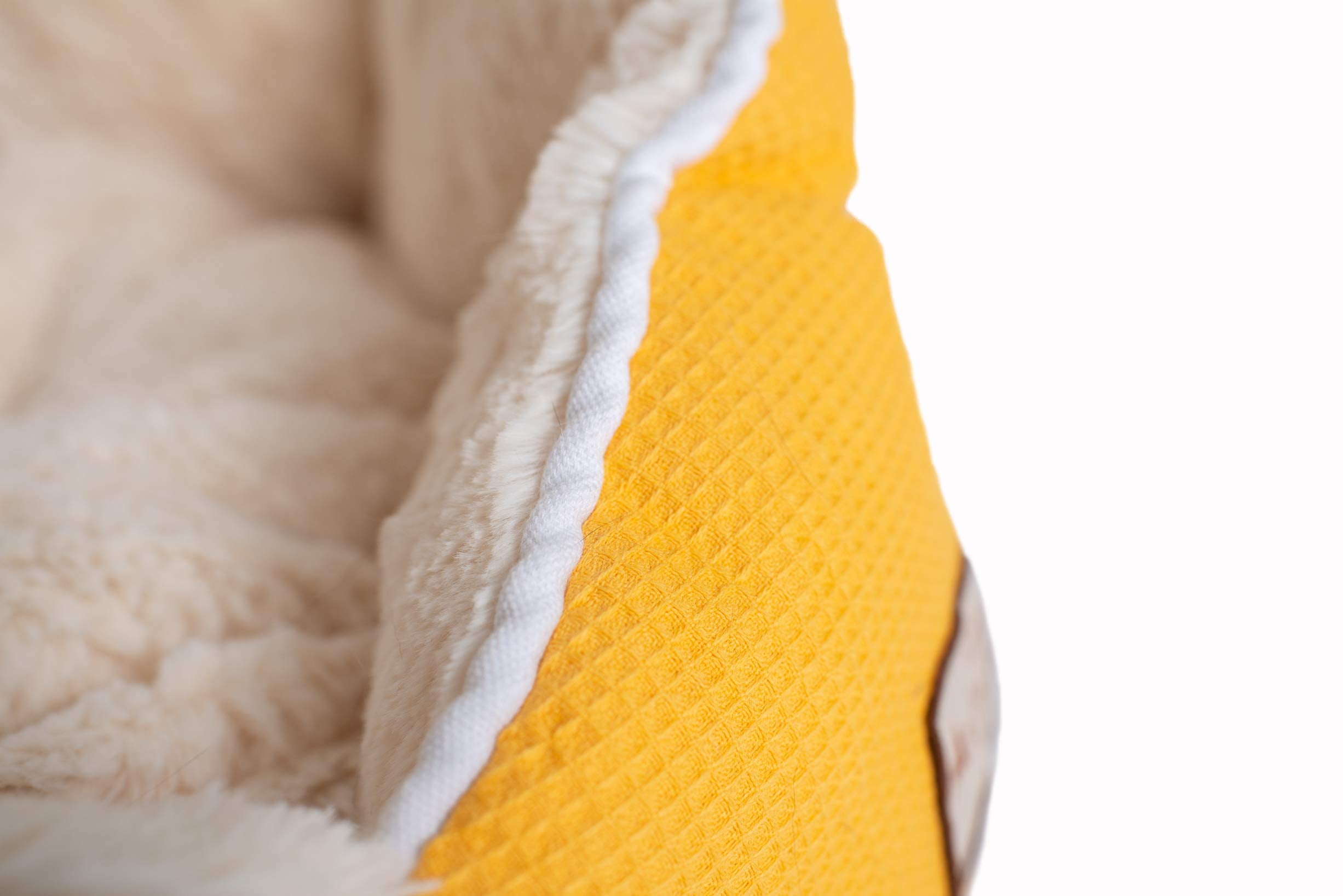 Armarkat Cat Bed Model C75HMB/MH Gold Waffle Texture Poly Blend and White, 22 x 18 x 14