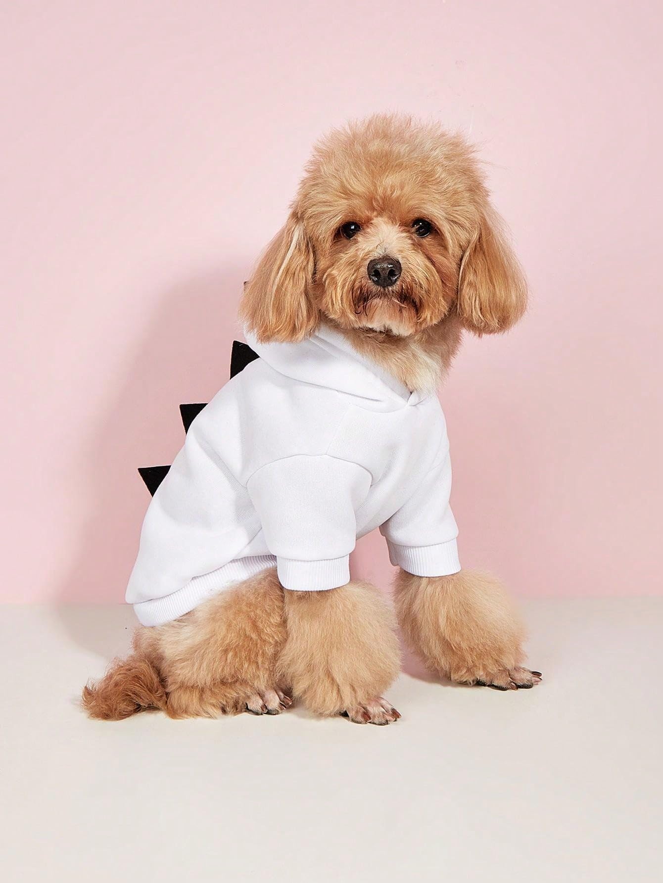 Qwinee Dinosaur Dog Hoodie Dog Warm Jacket Christmas Halloween Dog Costume Dog Clothes For Puppy Kitten Small Medium Dogs Cats White L