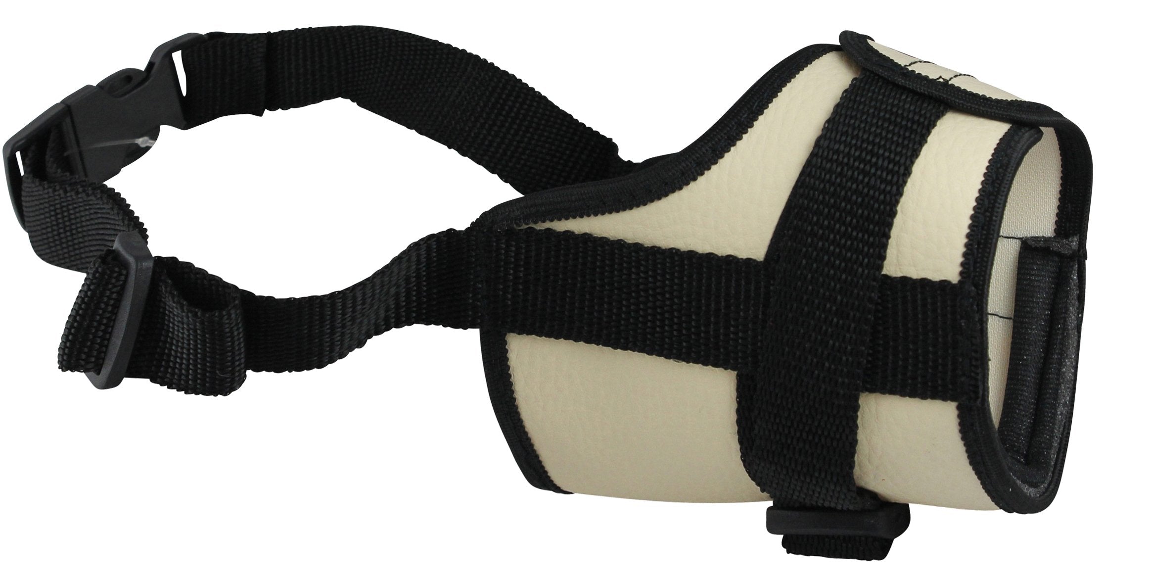 Adjustable Dog Muzzle 6 Sizes Beige (M: 8'-10.5' Snout Circumf.)