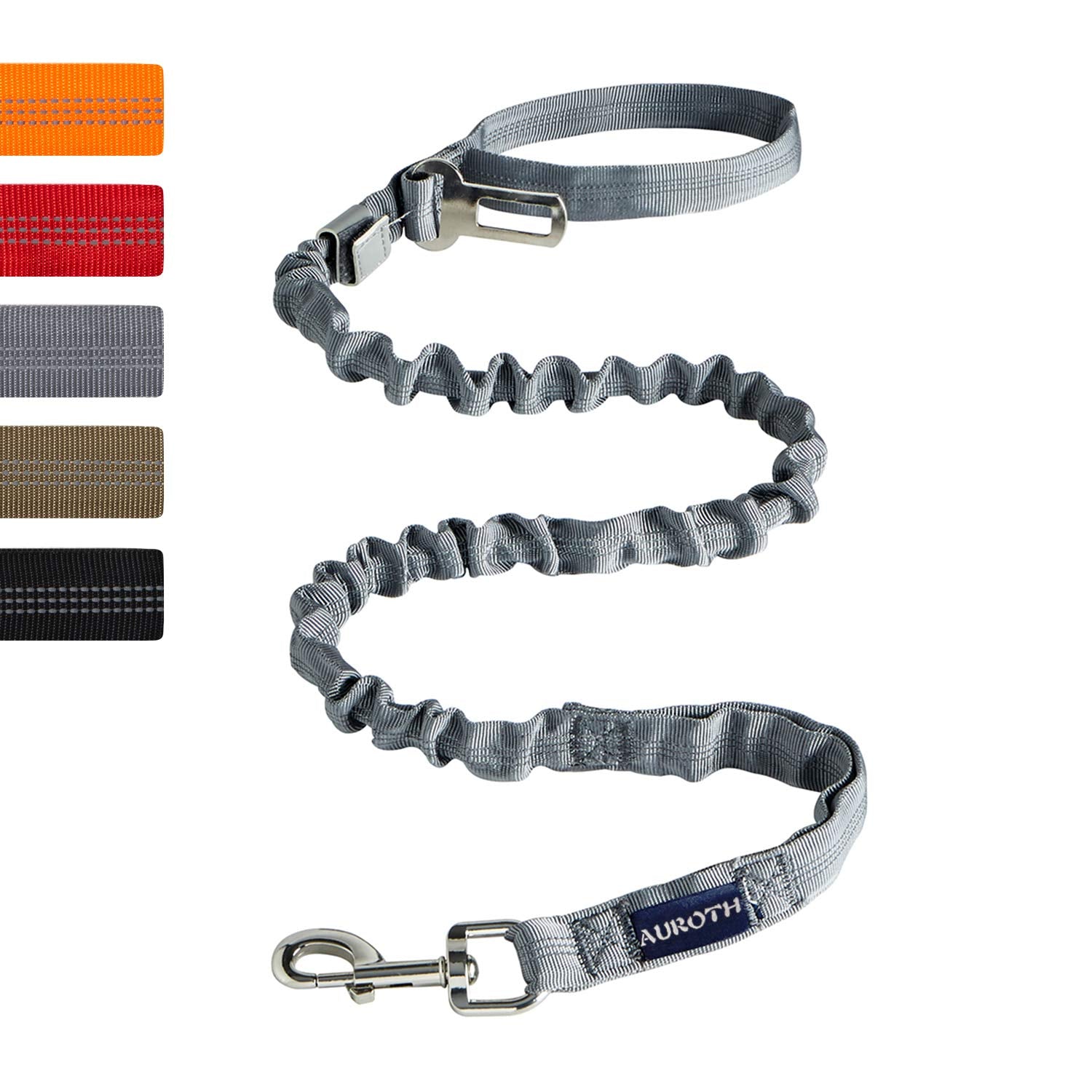 Auroth Heavy Duty Dog Leash For Large Breeds, Bungee No Pull Leash With Shock Absorption, 6Ft With 2 Padded Handles