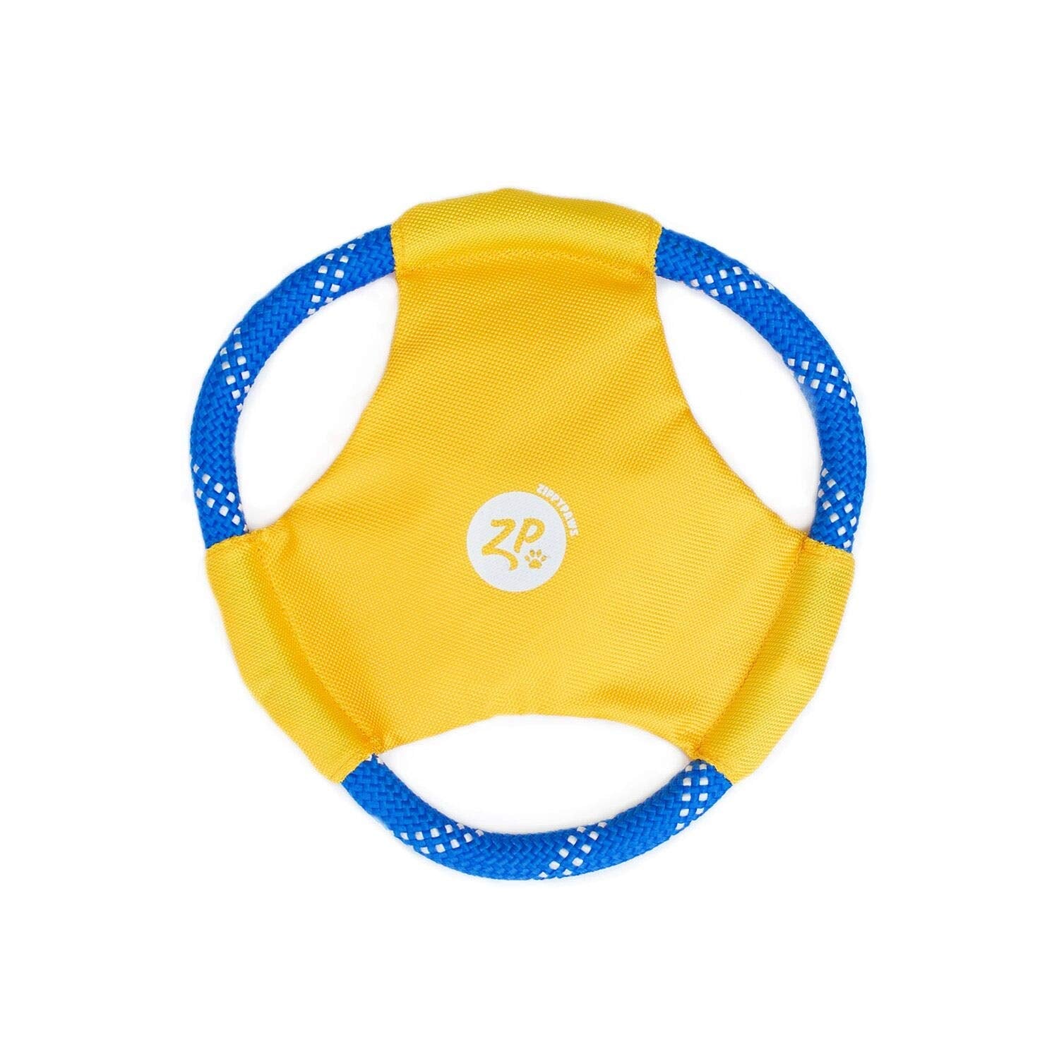 Zippypaws - Rope Gliderz Durable Outdoor Dog Toy Flying Disc - Yellow