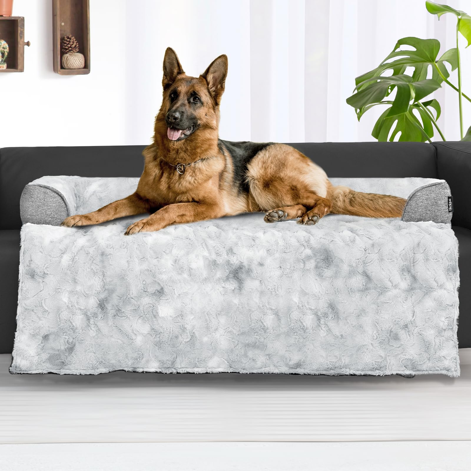 Blunique Calming Extra Large Dog Couch Bed For Dogs, 45 X 37 Inch Waterproof Removable Dog Mat Couch Cover For Furniture Protect