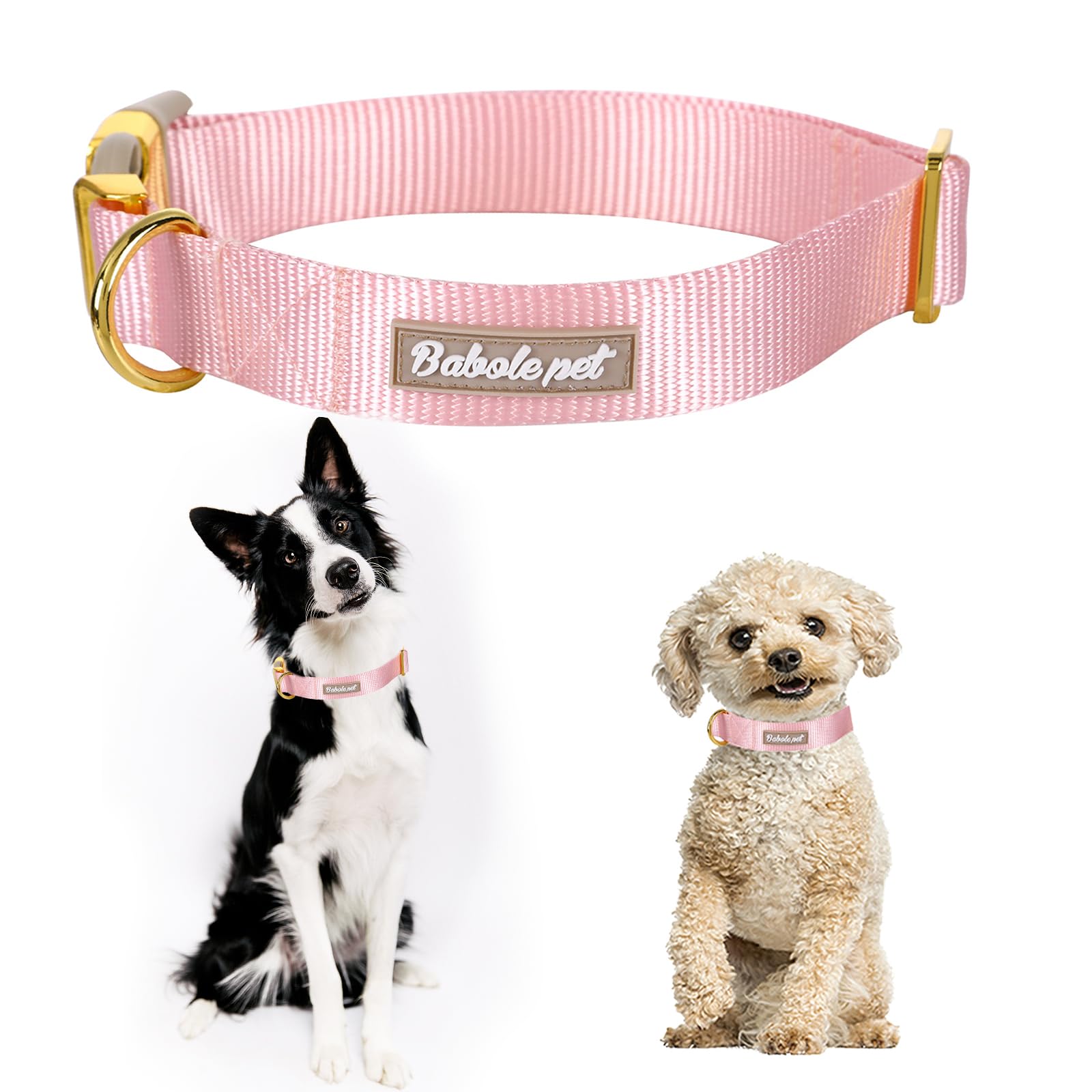 Babole Nylon Dog Collars Pink For Small Puppy Dog,13 Colors,Adjustable Soft Comfortable Pet Collars With Safety Metal Buckle For Medium Large Boy&Girl&Female Dog(Xs)