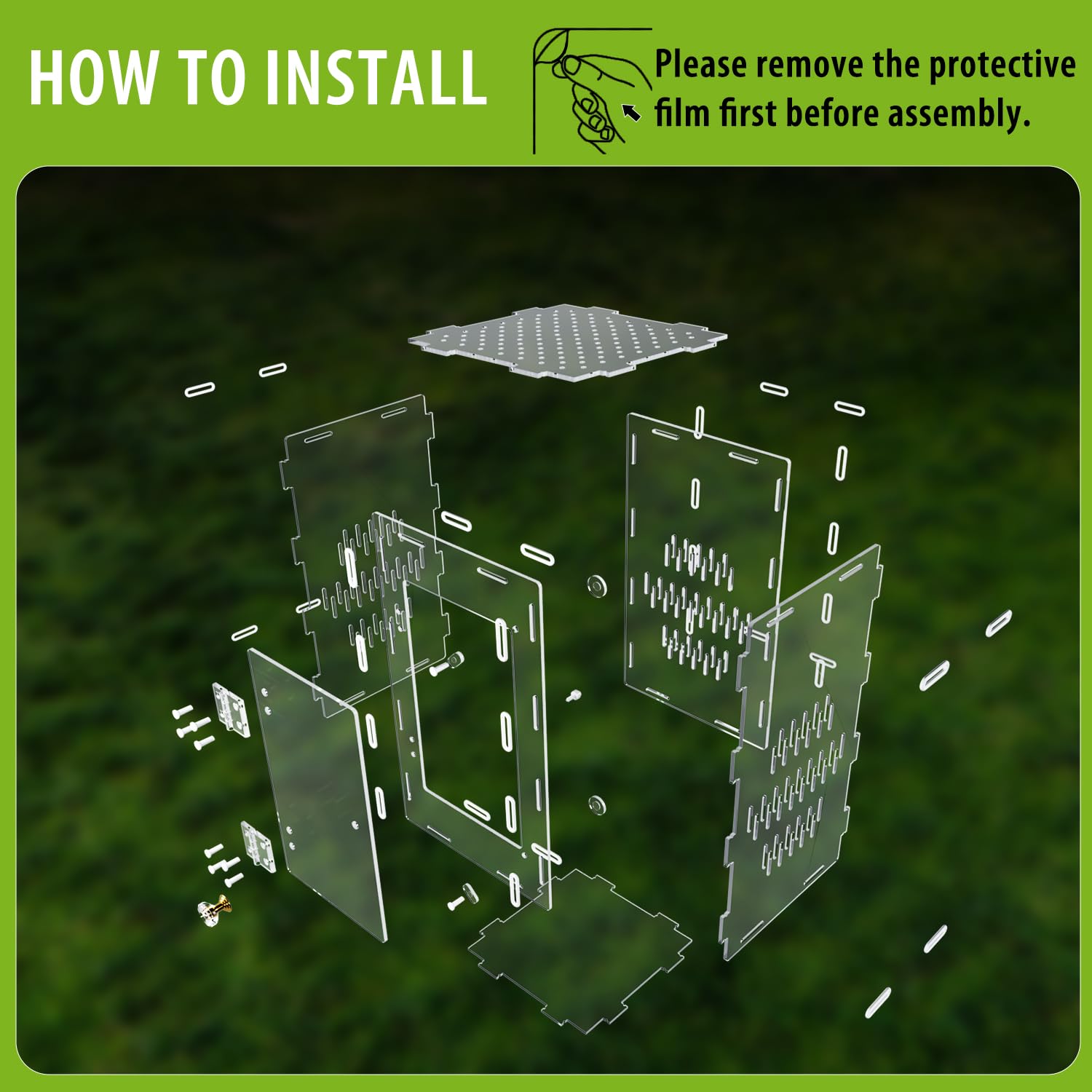 TCooSo Large Acrylic Jumping Spider Enclosure 10x6x6 Ventilated Insect Terrarium for Tarantulas, Snails, Lizards, Clear