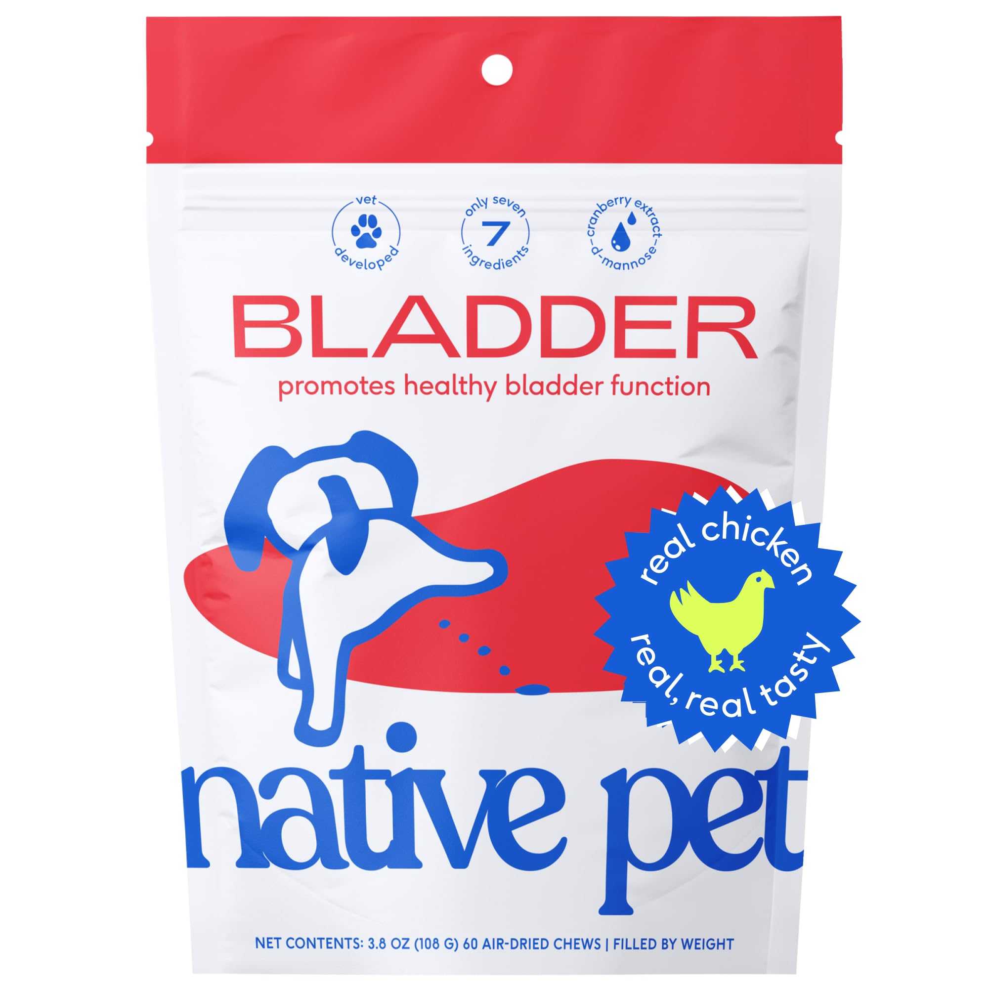 Native Pet Dog UTI Treatment - Cranberry Supplement for Dogs Bladder Control & Kidney Support - Prevent Urinary Tract Infection 