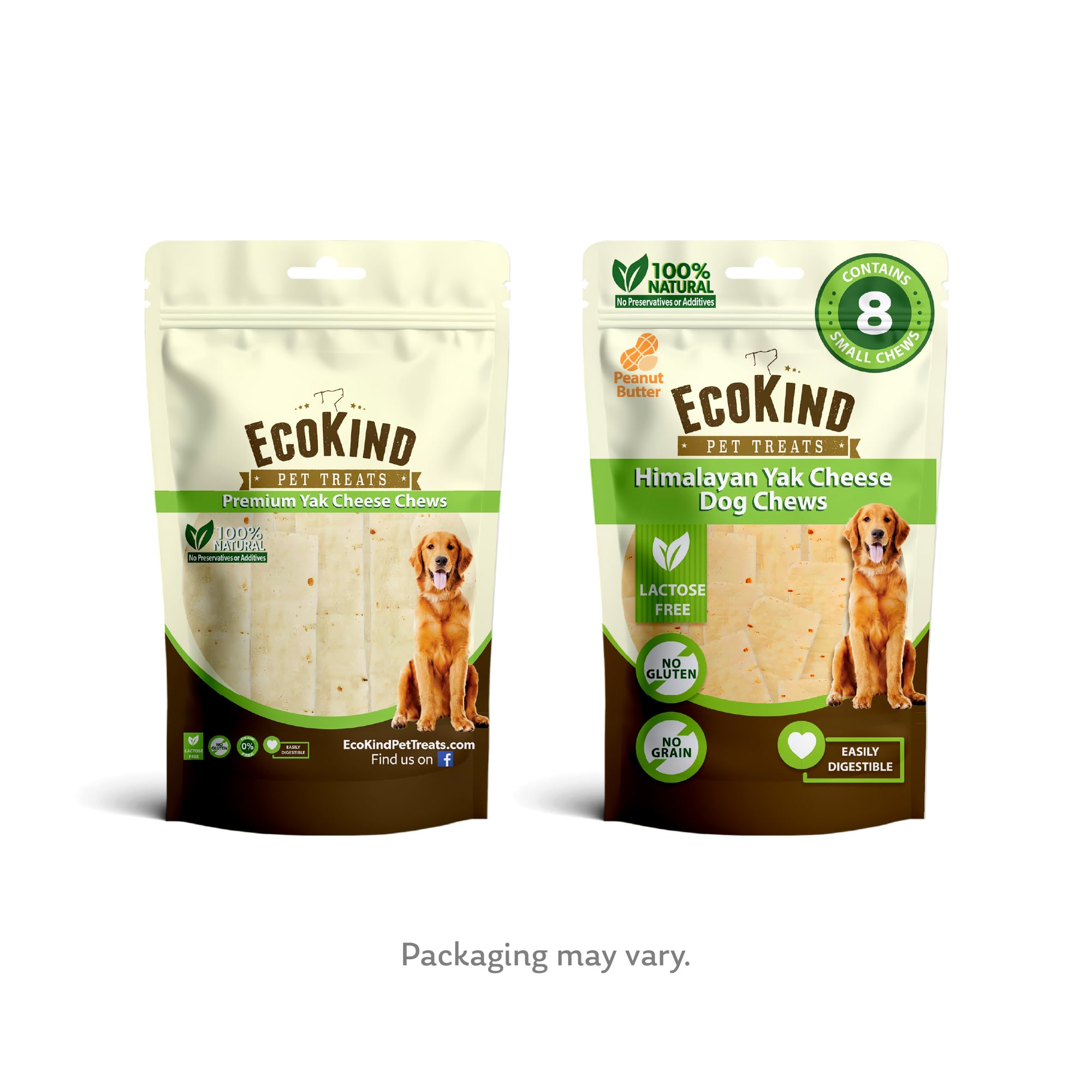 EcoKind Premium Gold Yak Cheese Himalayan Dog Chews, Healthy Dog Treats for Small Dogs, All Natural, High Protein Chew, Peanut B