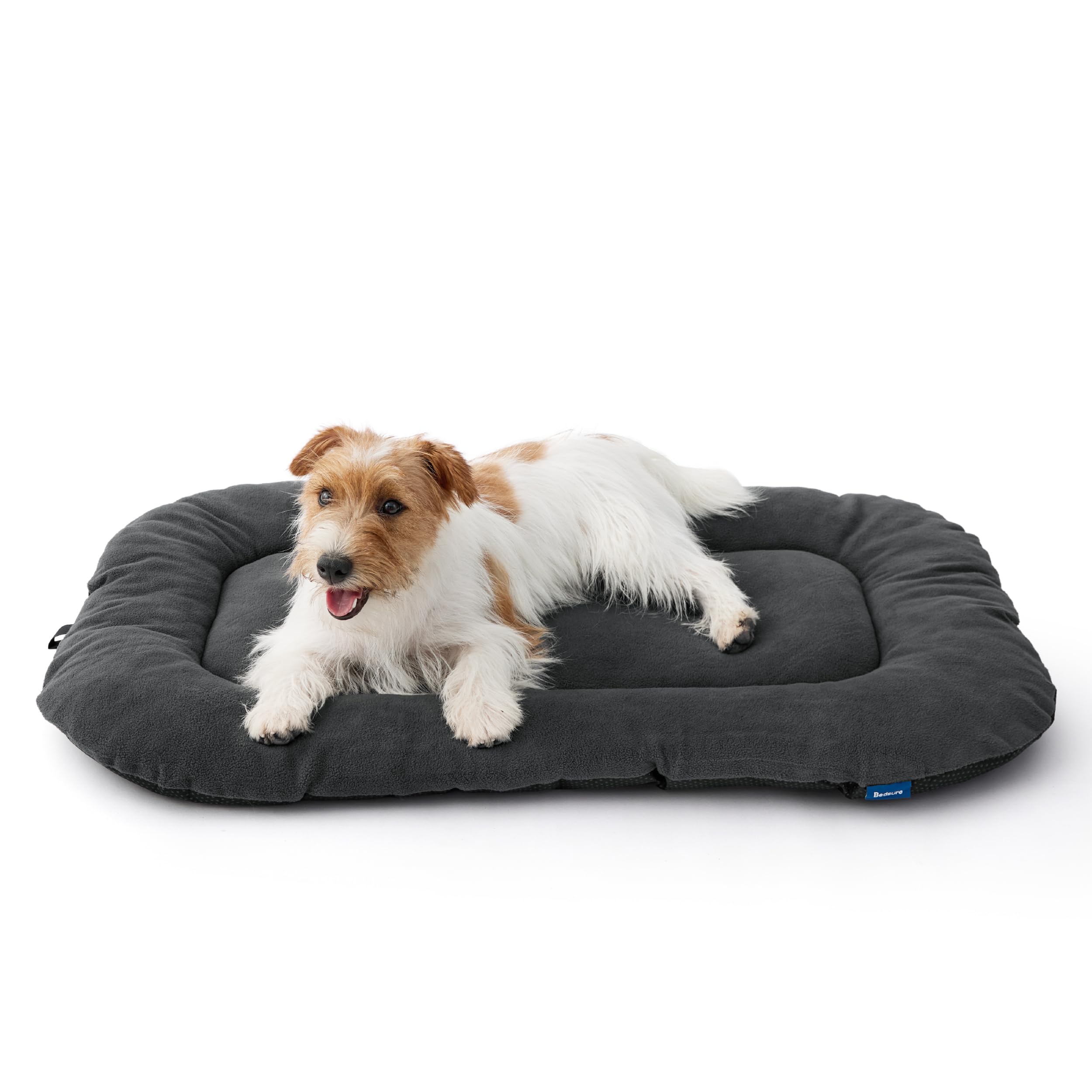 Bedsure Washable Dog Crate Pad For Medium Dogs,Flat Puppy Kennel Dog Bed For Crate, Ultra Soft Fleece Pet Sleeping Mat With Non-