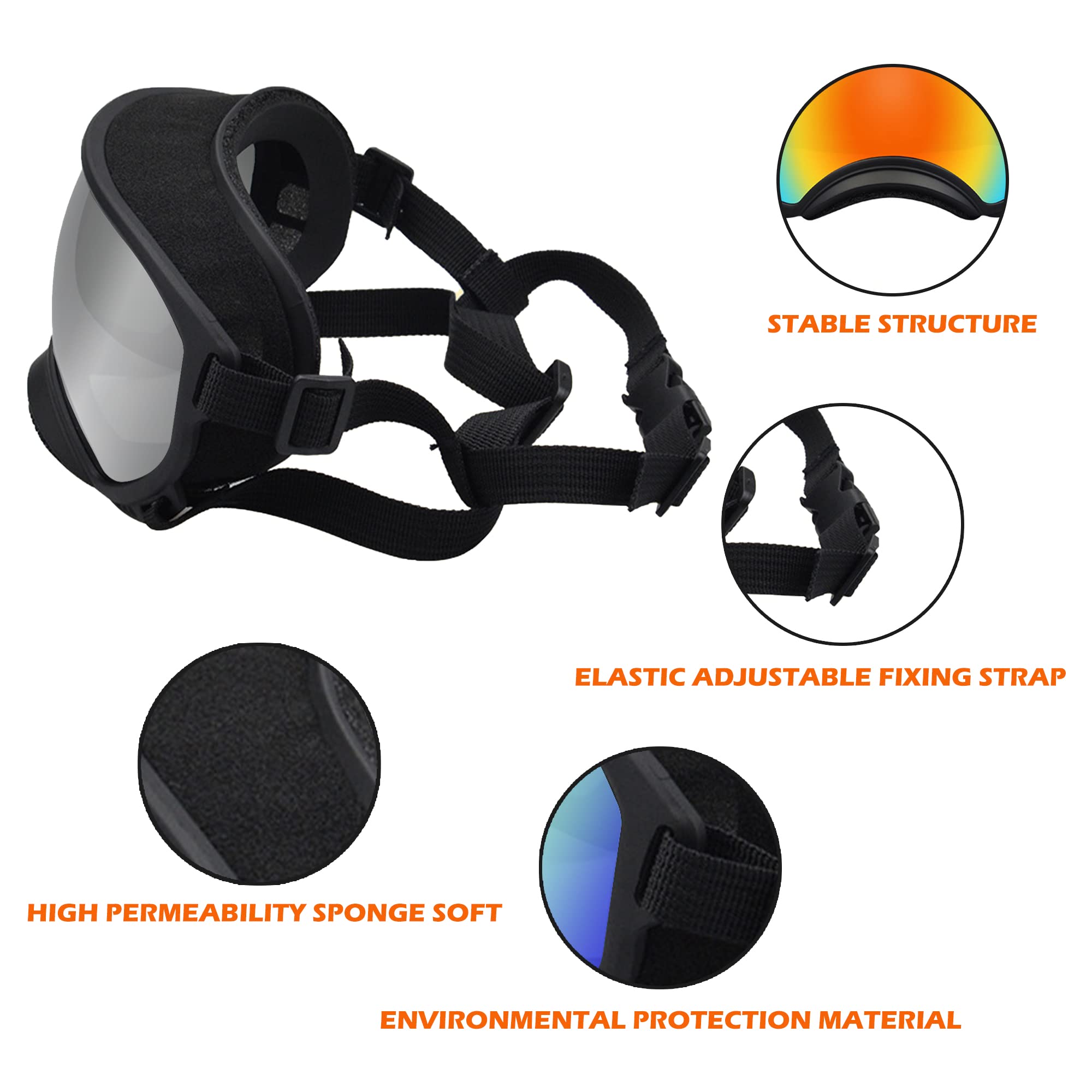 Large Dog Sunglasses, Dog Goggles With Adjustable Strap Uv Protection Winproof Dog Puppy Sunglasses, Suitable For Medium-Large D