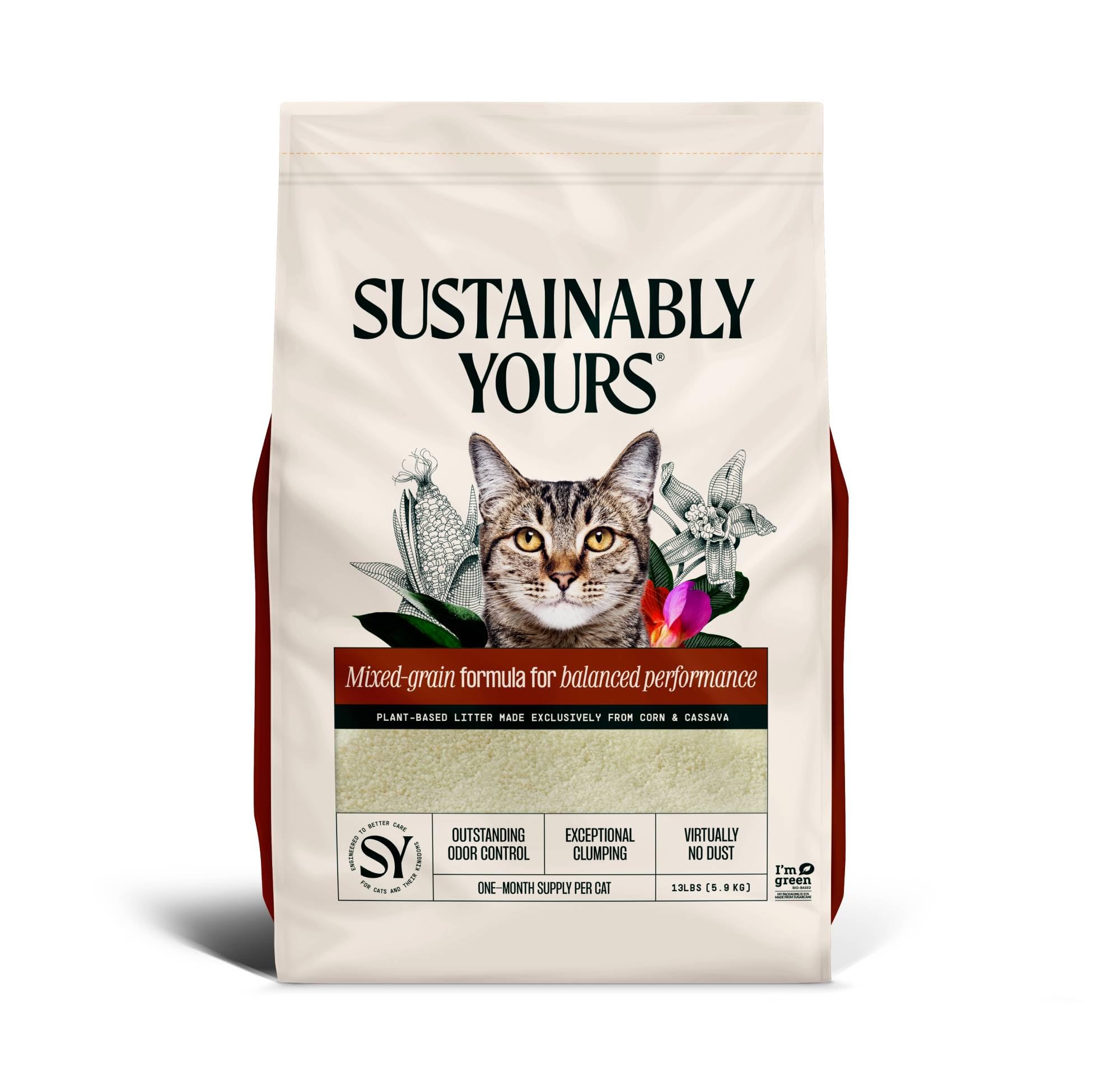 Sustainably Yours Natural Cat Litter, Multi-Cat, 13 Lbs
