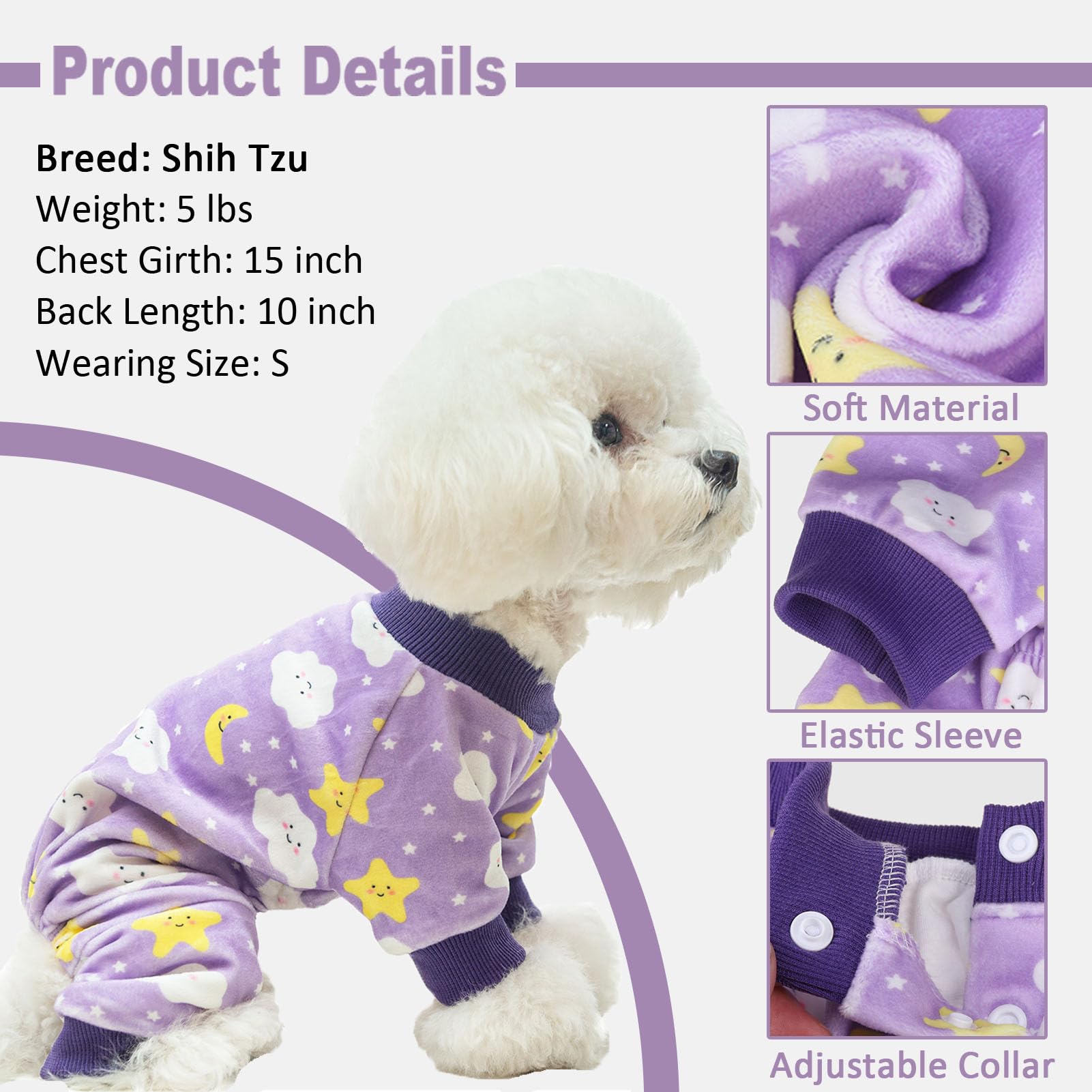 Beautyzoo Dog Pajamas Large Sized Dog, Summer Doggie Pajamas For Boy Girl, Soft Strechy Cotton Puppy Pjs Jammies Onesies For Men