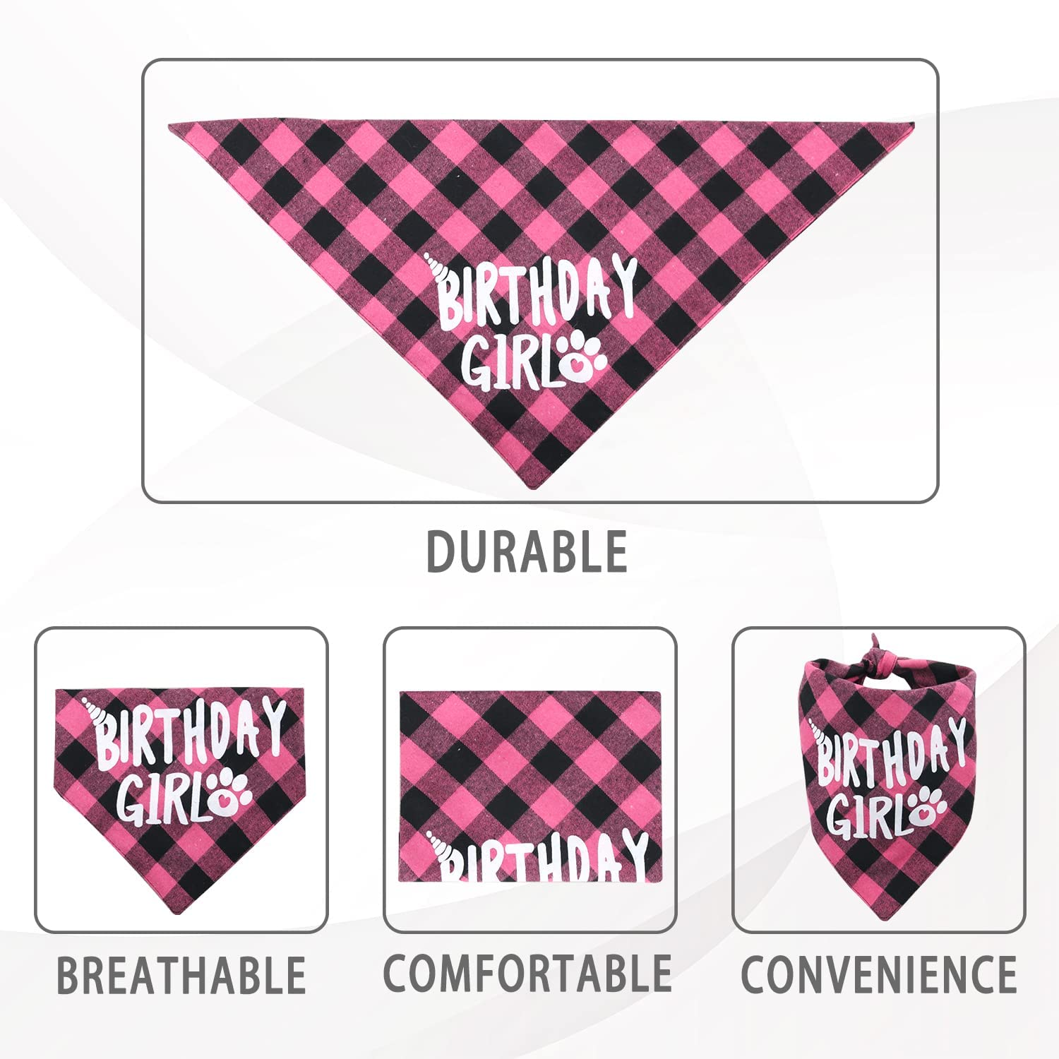 Dog Birthday Bandana - Girl Dog Birthday Hat With Number - Dog Birthday Supplies For Small And Medium Dog Pet