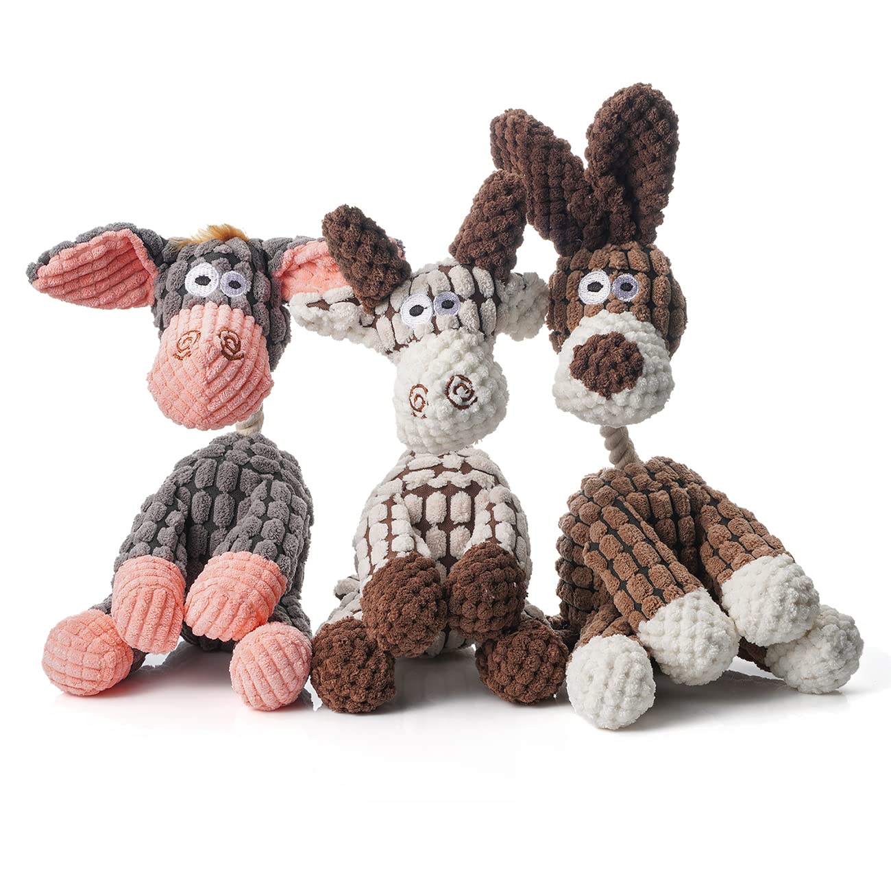 Zagrine Squeaky Plush Dog Toys Pack For Puppy, 3 Pack Stuffed Animal Plush Chew Toys With Squeakers, Cute Soft Dog Toys For Teet