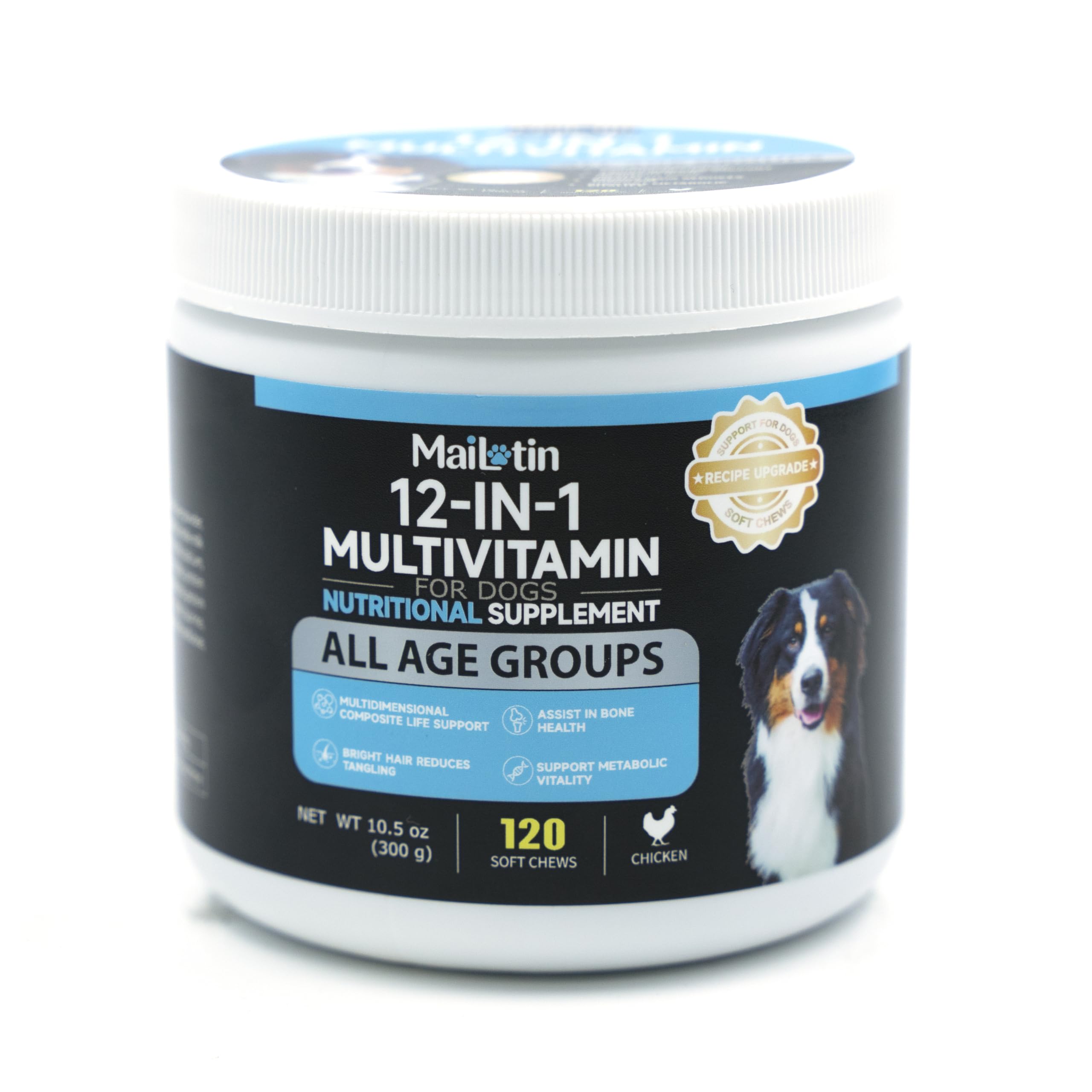 12-in-1 Dog Multivitamin Chews - All Ages, Joint & Immune Support, Daily Nutritional Supplement for Dogs