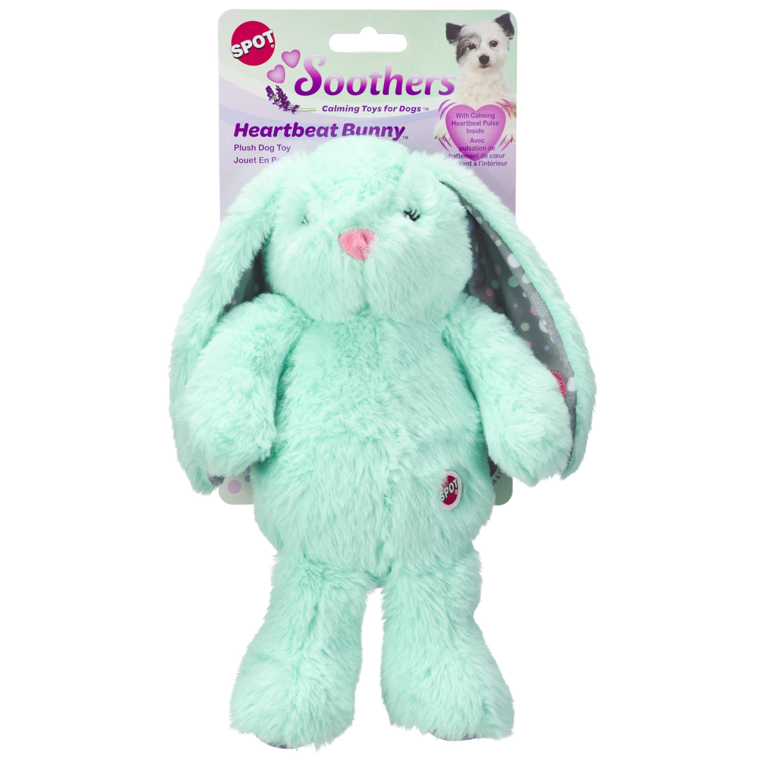 Spot Soothers Heartbeat Bunny- Calming Toy For Dogs With Heartbeat Pulse, Separation Anxiety Relief And Behavioral Training Aid 