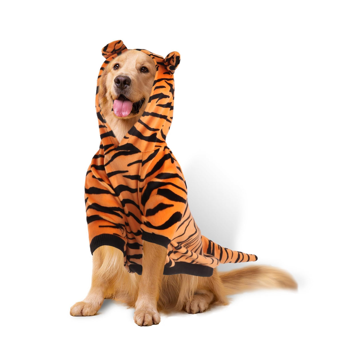 Delifur Large Dog Tiger Costume - Tiger Halloween Costume For Medium Large Dogs Golden Retriever Labrador Rottweiler Cute Hoodie