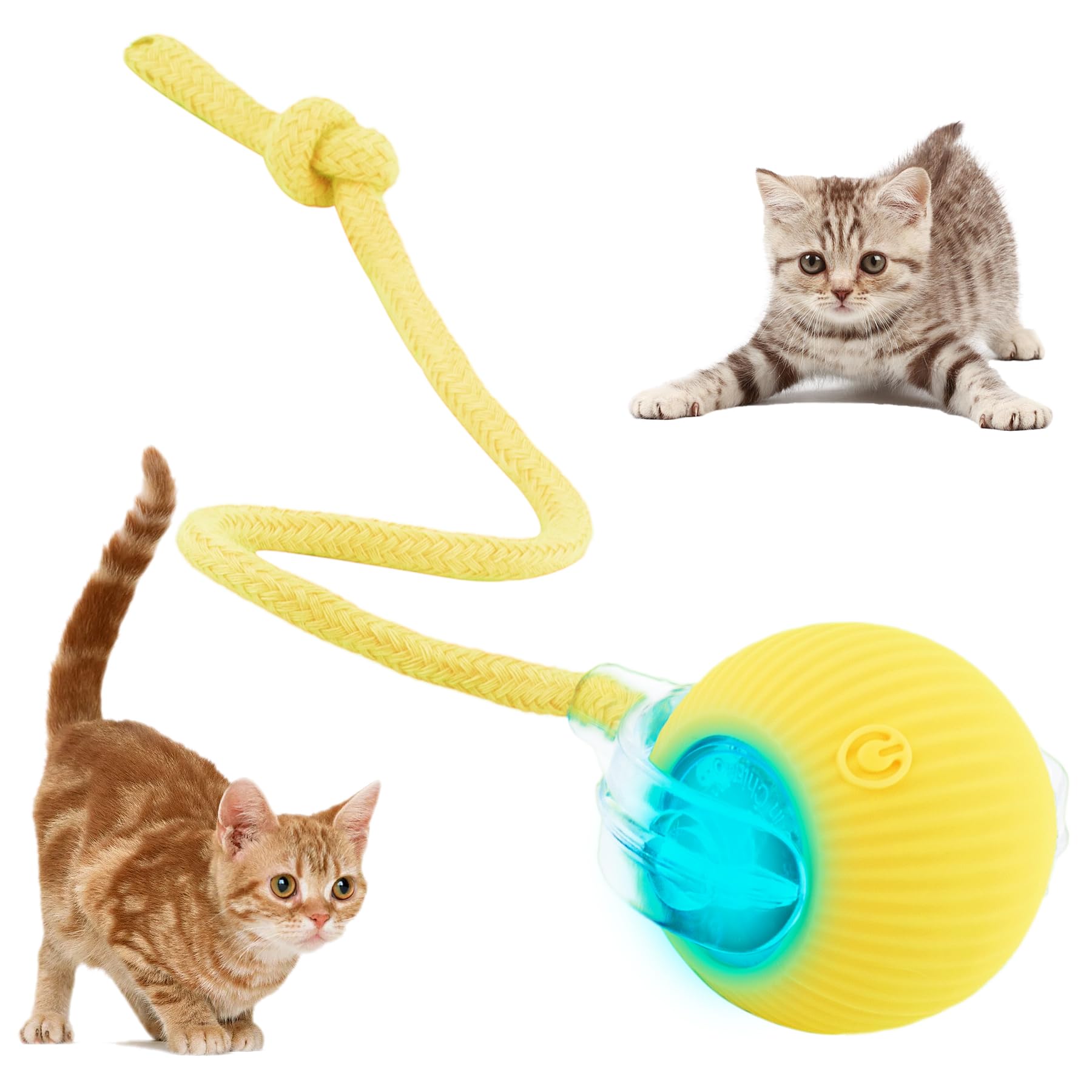 Lelean Automatic Rollie Cat Chase Ball Toy - Smart Interactive Pet Toy With 360 Rotating Motion, Rechargeable & Auto-Rolling Ele