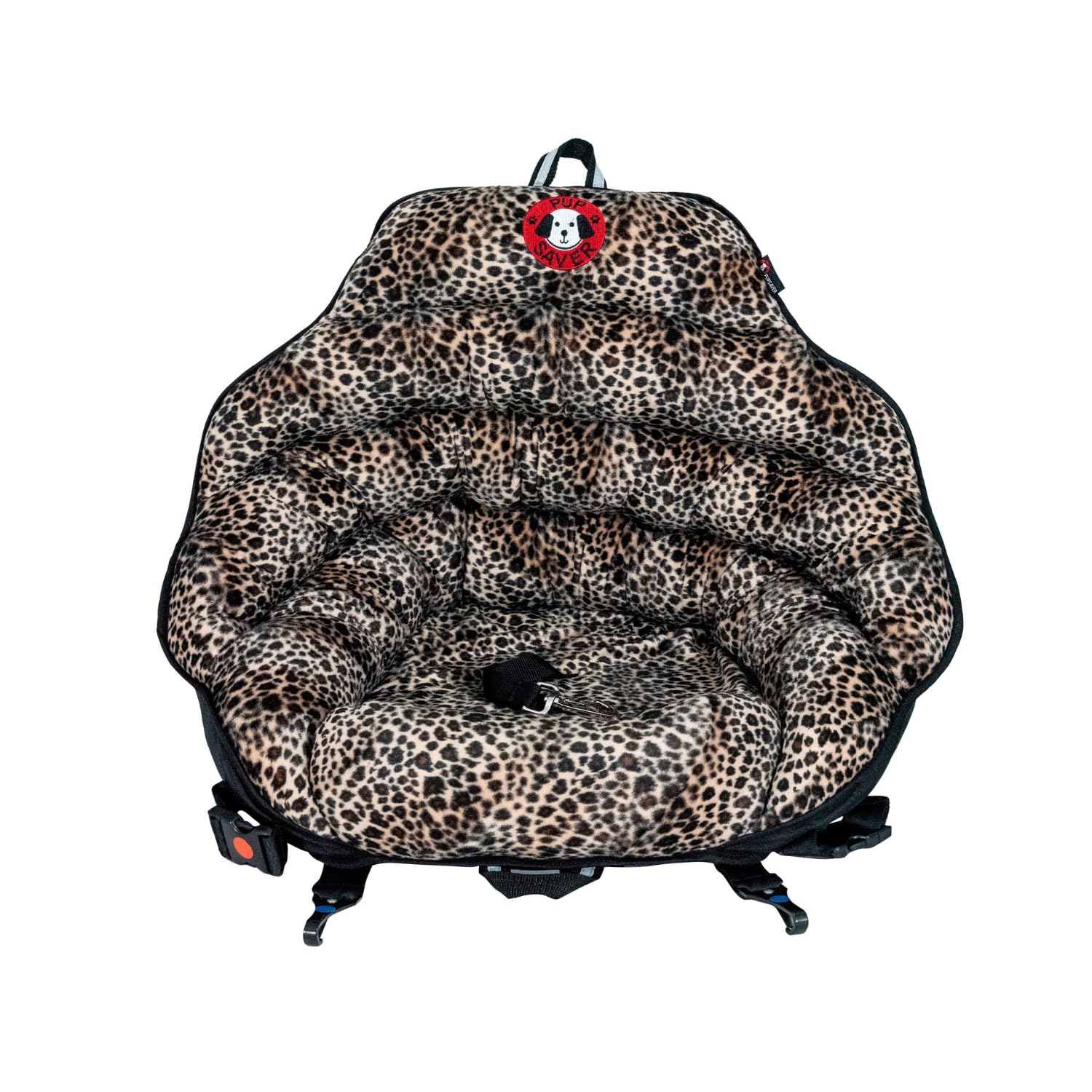 Pupsaver Dog Car Seats For Small And Medium Dogs | Travel Booster Pet Seat | Crash-Tested Dog Bed For Cars | Compatible With Seat Belt Harness | Ideal For Dogs Up To 30Lbs (Leopard With Black Trim)