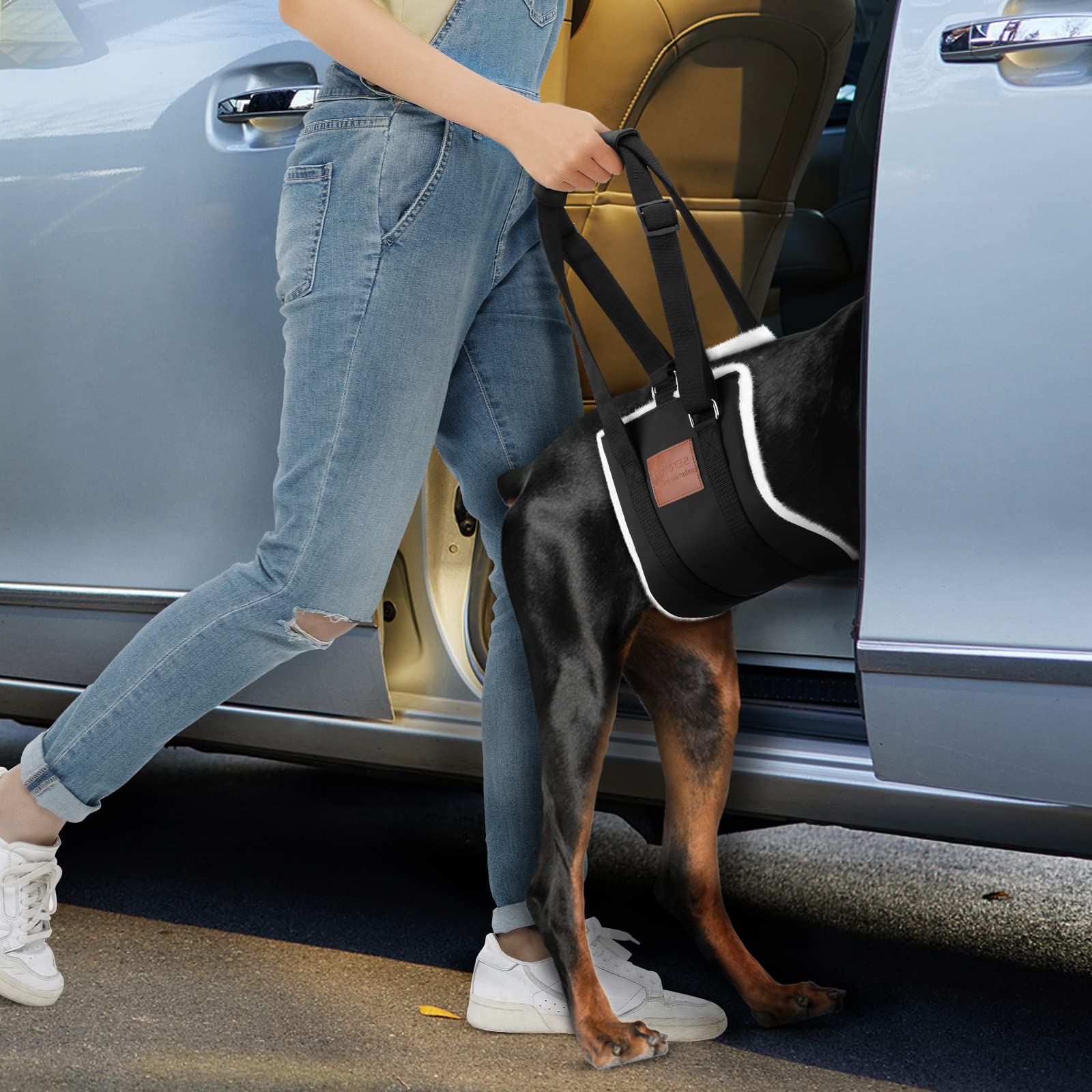 S-Etovus Dog Sling For Back Legs, Dog Lift Harness, Magic Tape Dog Sling For Large Dogs Hind Leg Support, Elderly Dog Lifter, He