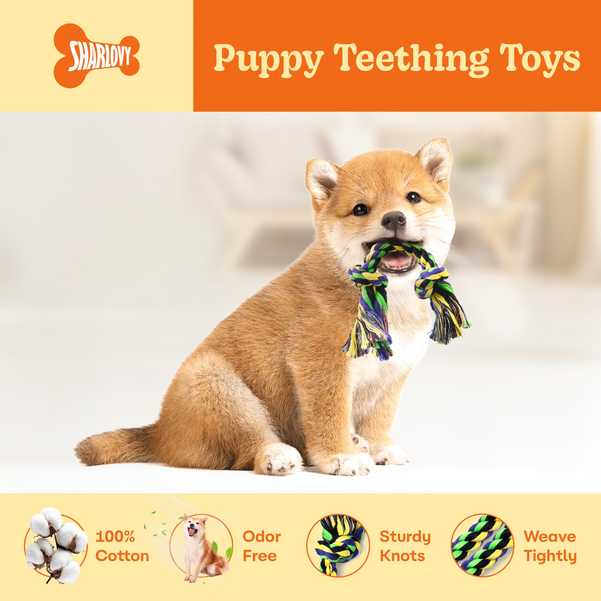 Puppy Teething Toys For Small Dogs, 5 Pack Cotton Puppy Dog Rope Toy For Small Dogs, Durable Dog Chew Toys For Aggressive Chewer