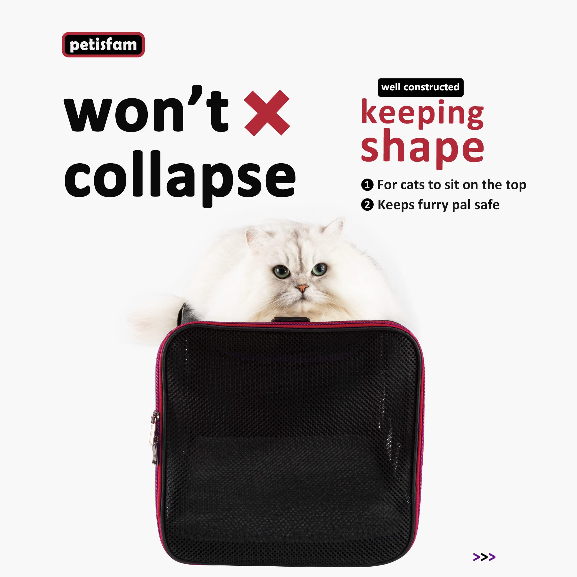 Soft Pet Carrier For Medium And Large Cats, 2 Kitties And Small Dogs (Large, Black W/Red Trim)