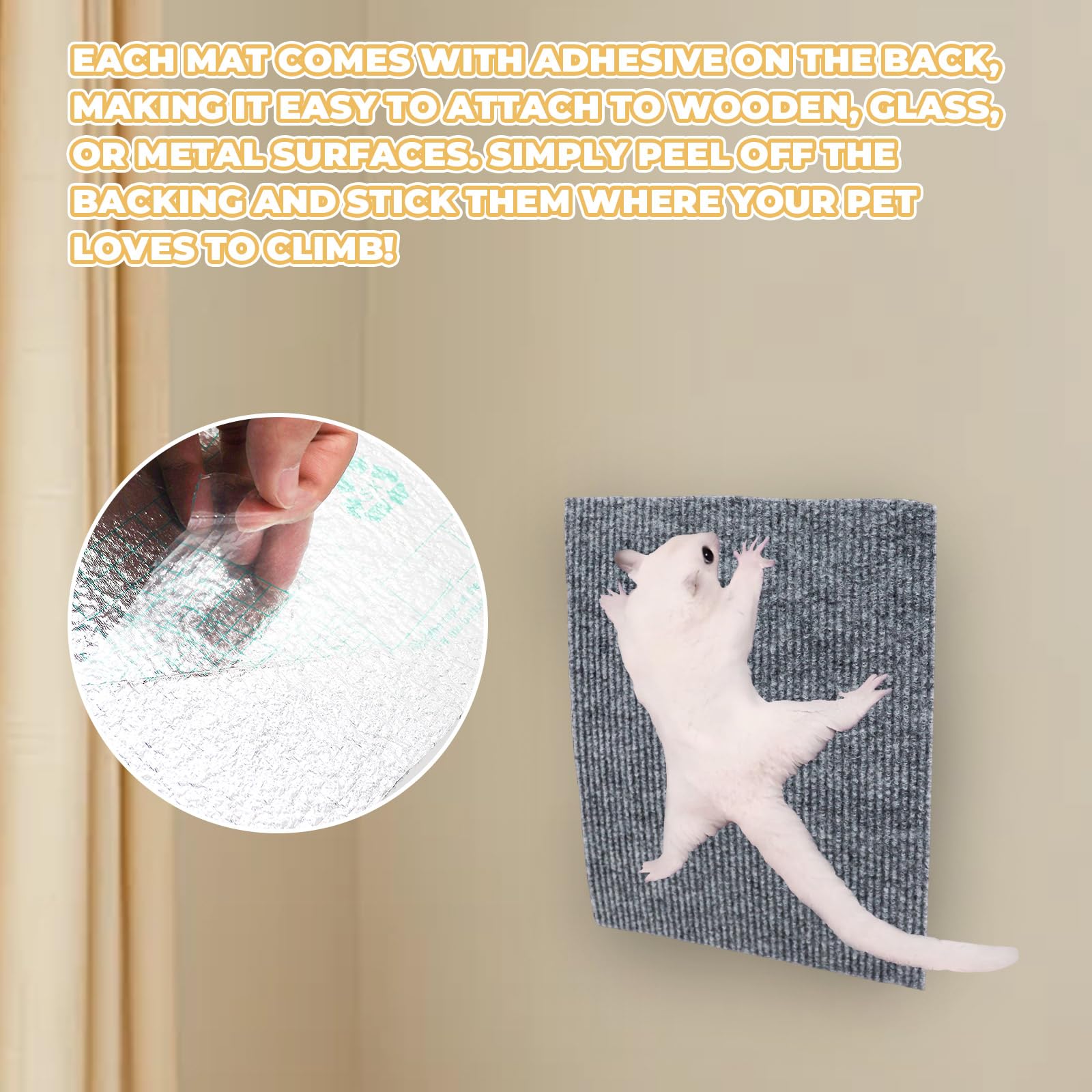 Sugar Glider Cage Accessories, 6 Pack Sugar Glider Climbing Felt Mat, Sugar Glider Toys, Sugar Glider Enrichment Toys For Sharpe