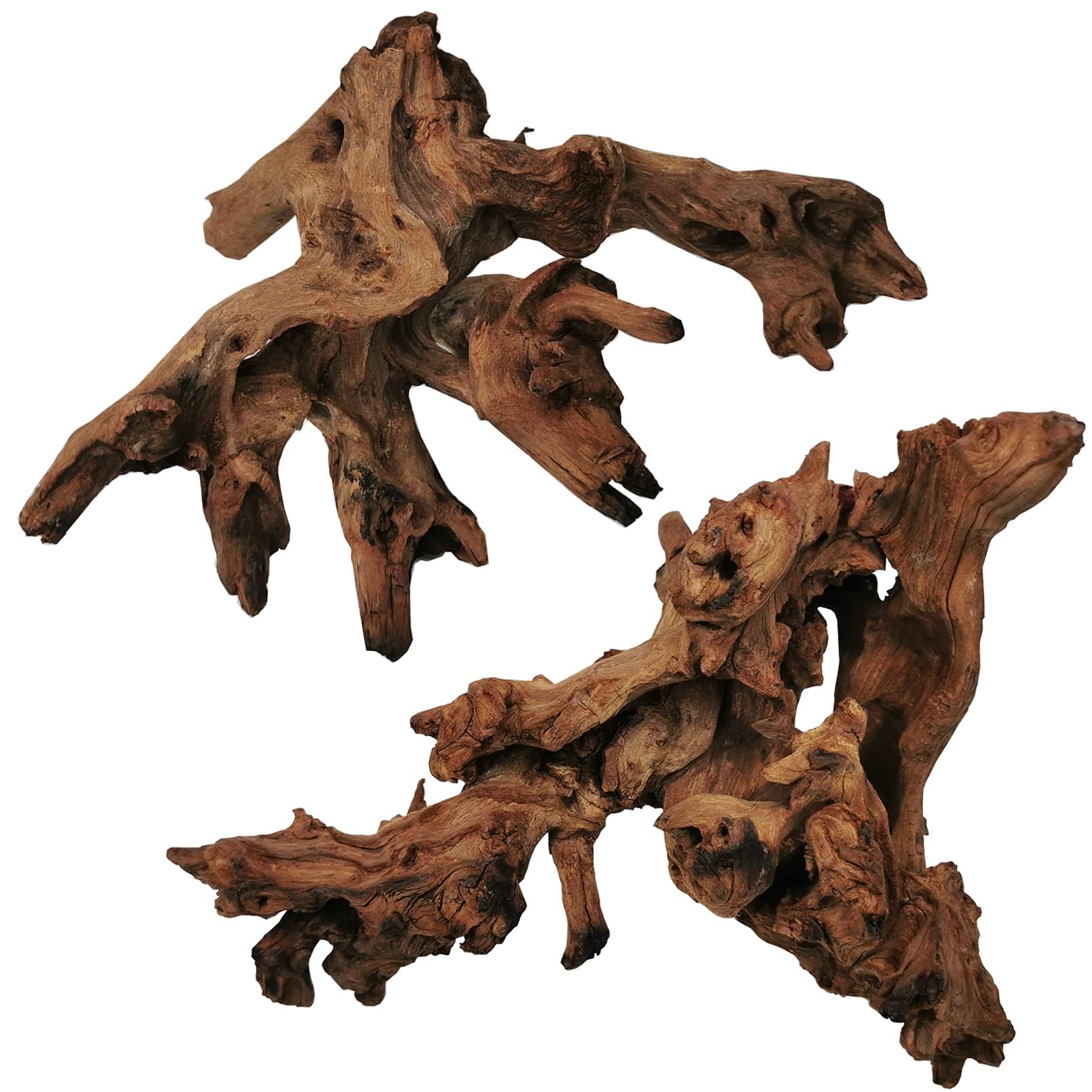 Hamiledyi 2 Pcs Large Driftwood for Aquarium 8-18 Inch Driftwood Branches Reptiles Aquarium Decoration Assorted Size Natural Hab