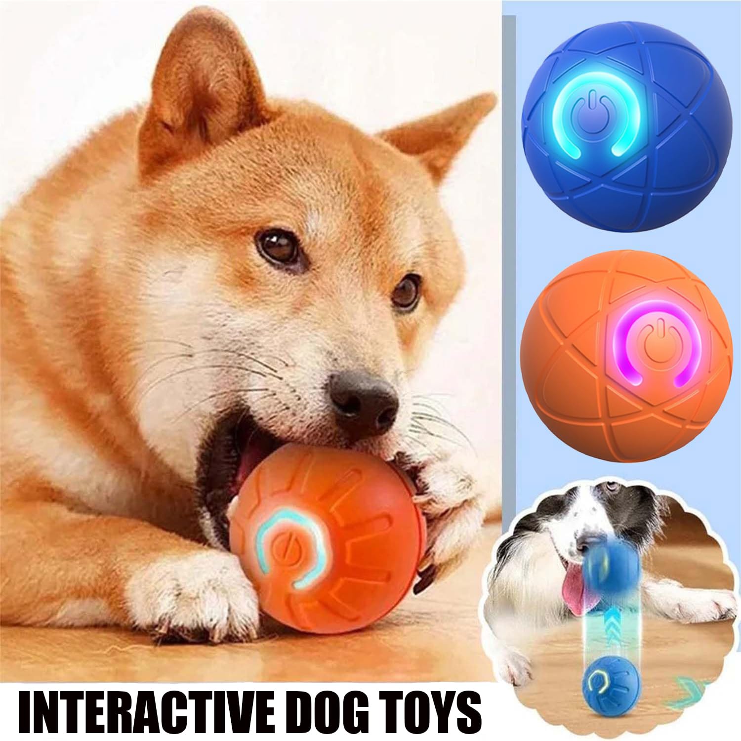 GSHLGAO Smart Jumping Ball for Dogs,Shaky Ball Toy for Dogs,Vibrating Do g Balls,USB Rechargeable Shaky Balls Dog Toy,Interactiv