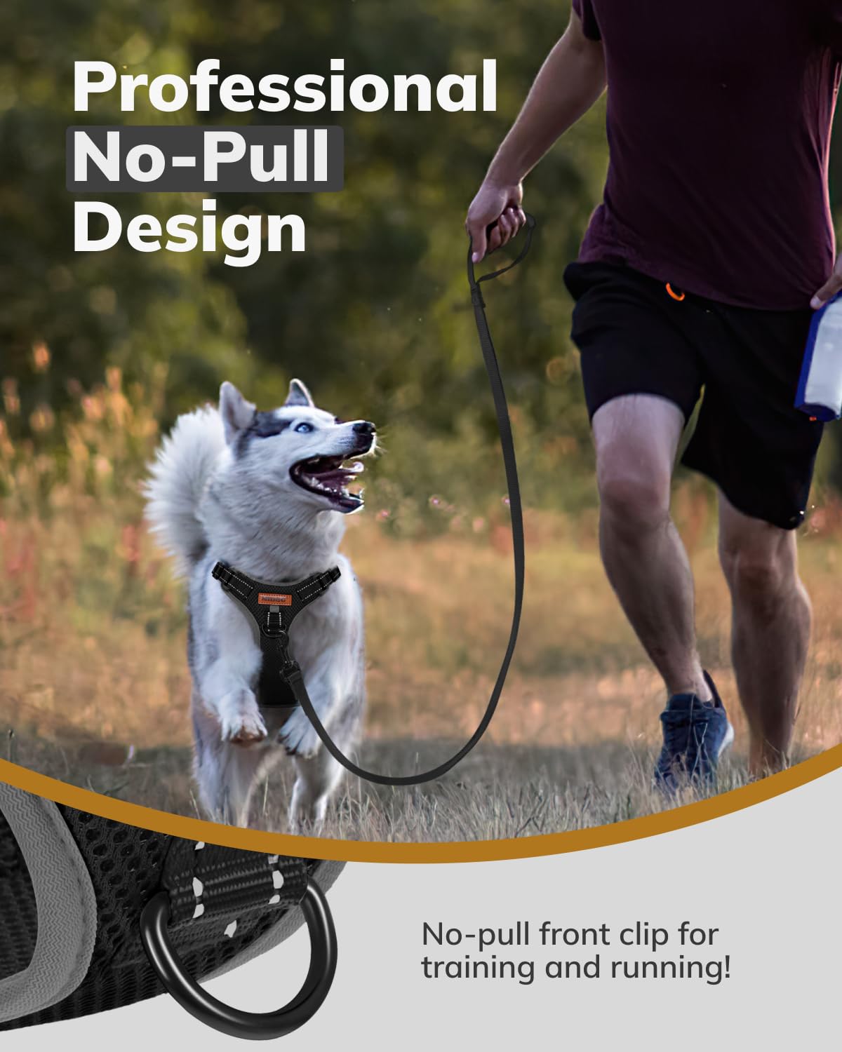 MIDOG No-Pull Dog Harness | Adjustable & Reflective Pet Harness Leash Set for Small Medium Large Dogs Walking, Training| No Chok